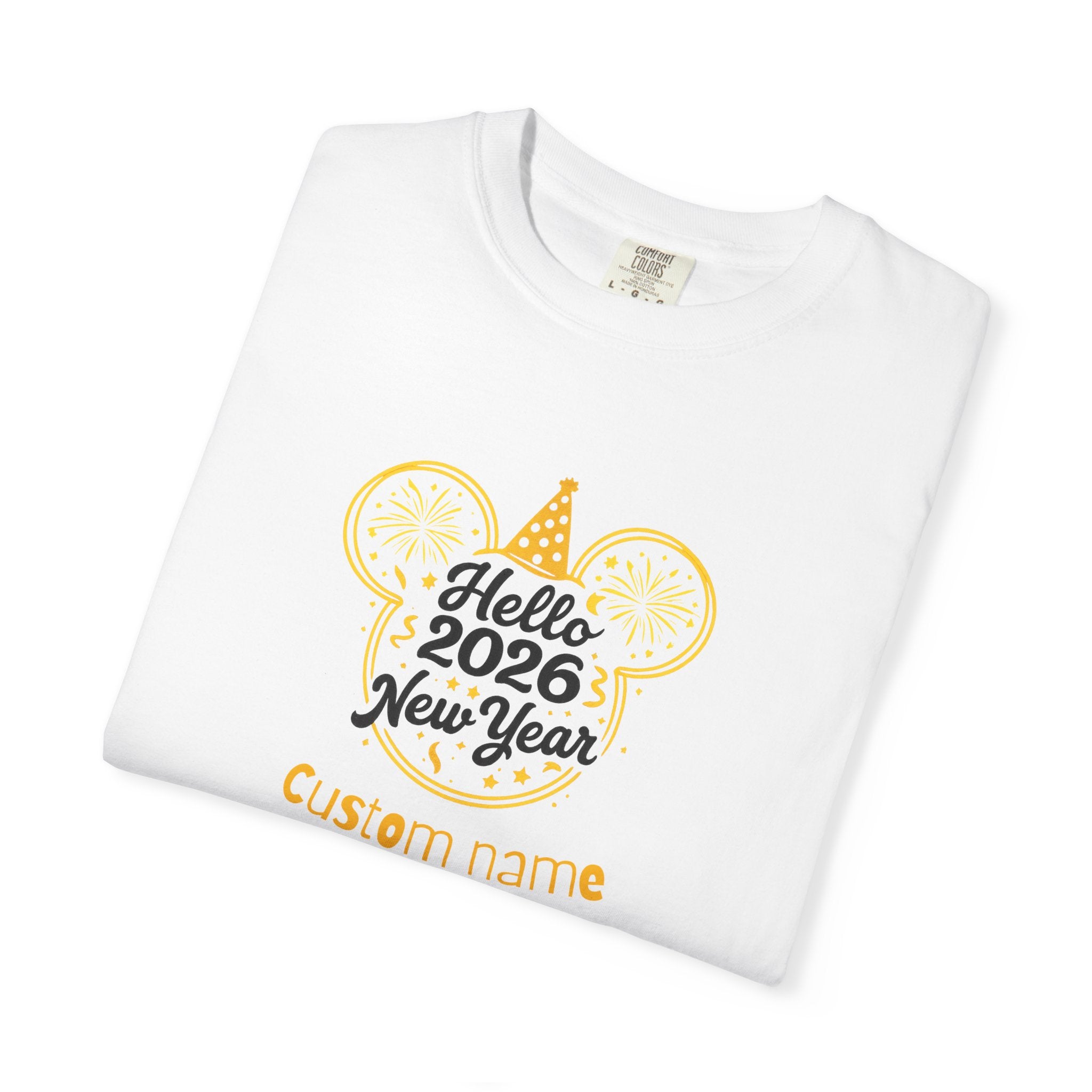 Hello 2026 Mouse Ears Family Shirts, Personalized New Year Matching Tees, Custom Mommy Daddy Sister Brother Baby, Unisex Adult Youth Toddler