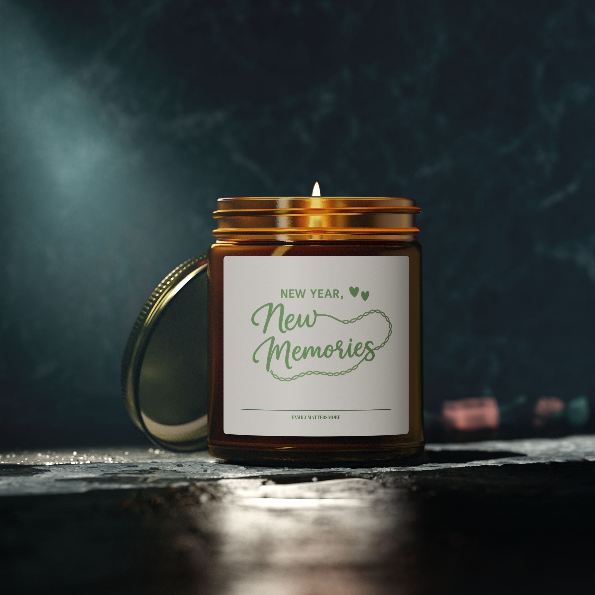 New Year New Memories Candle, Scented Soy Candle 4oz 9oz, New Years Eve Gift, Fresh Start Jar Candle, Holiday Decor