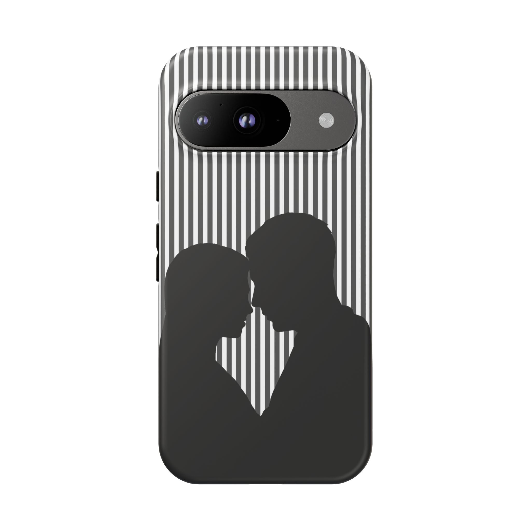 Silhouette Couple Phone Case | Galentines Day Striped Black and white phone case, Stripe Iphone case - Iphone, Samsung and Pixel Mobile case
