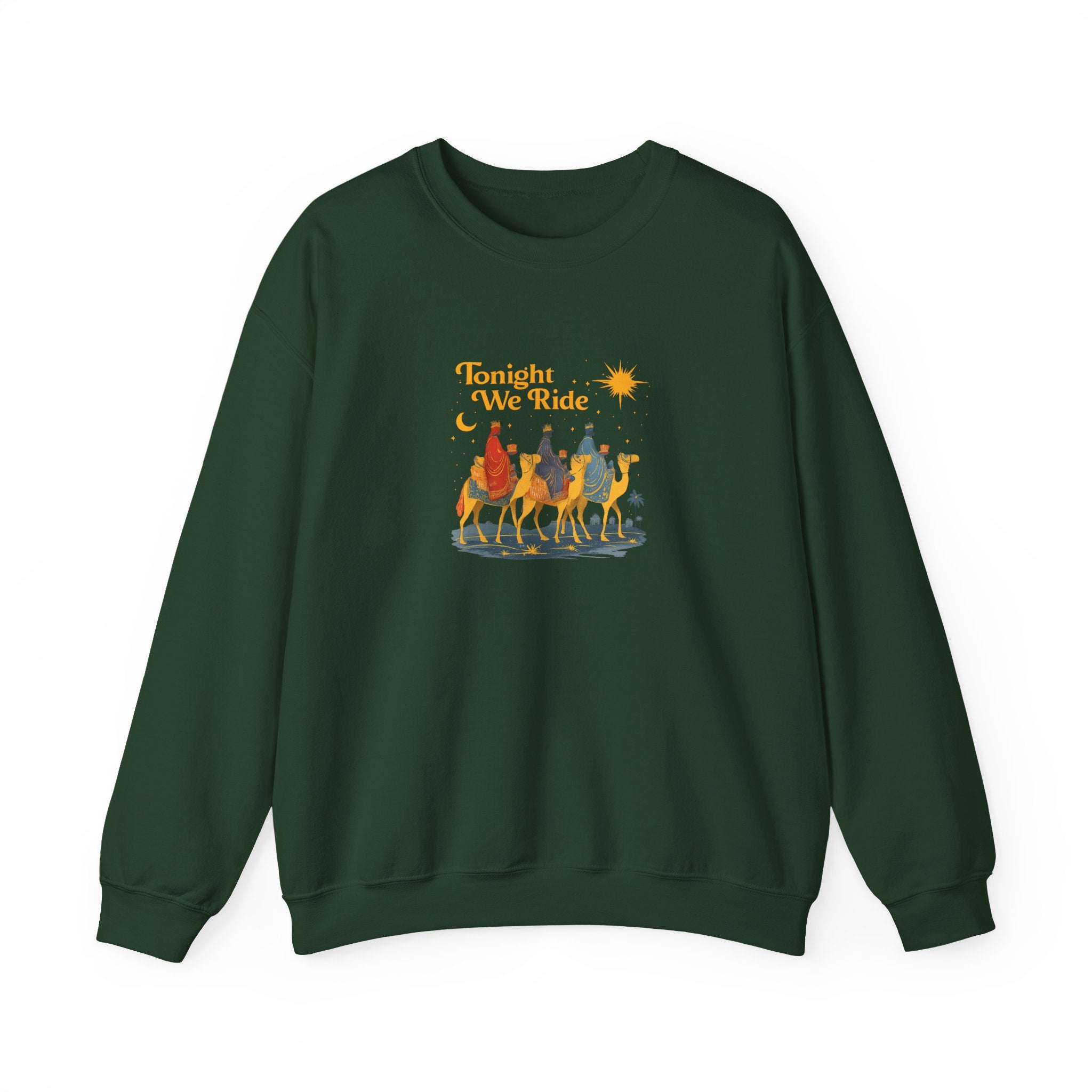 Tonight We Ride Sweatshirt Hoodie, Three Kings Day Wise Men Camel Shirt, Epiphany Nativity Christmas Design, Retro Christian Gift, Unisex Adult Youth