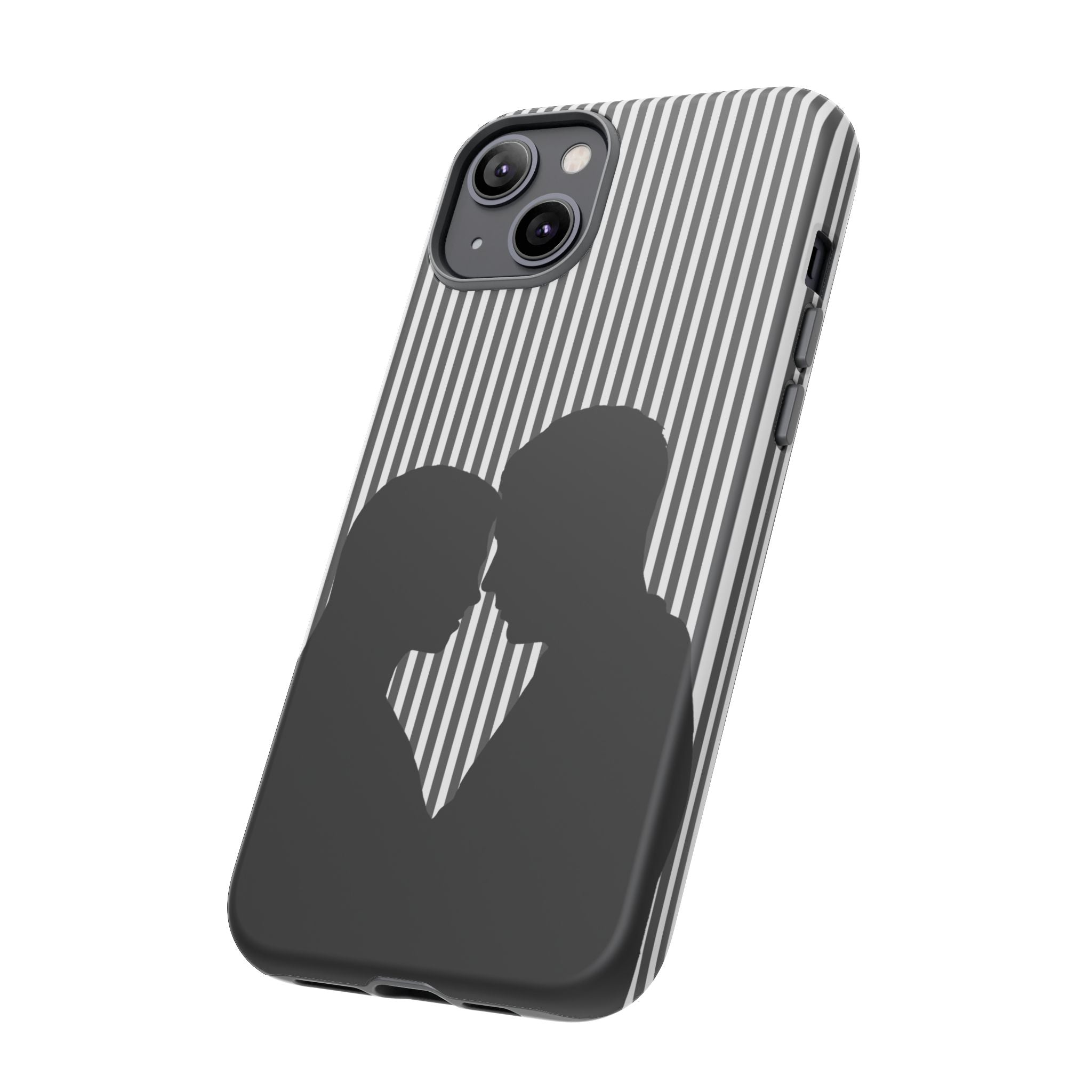 Silhouette Couple Phone Case | Galentines Day Striped Black and white phone case, Stripe Iphone case - Iphone, Samsung and Pixel Mobile case