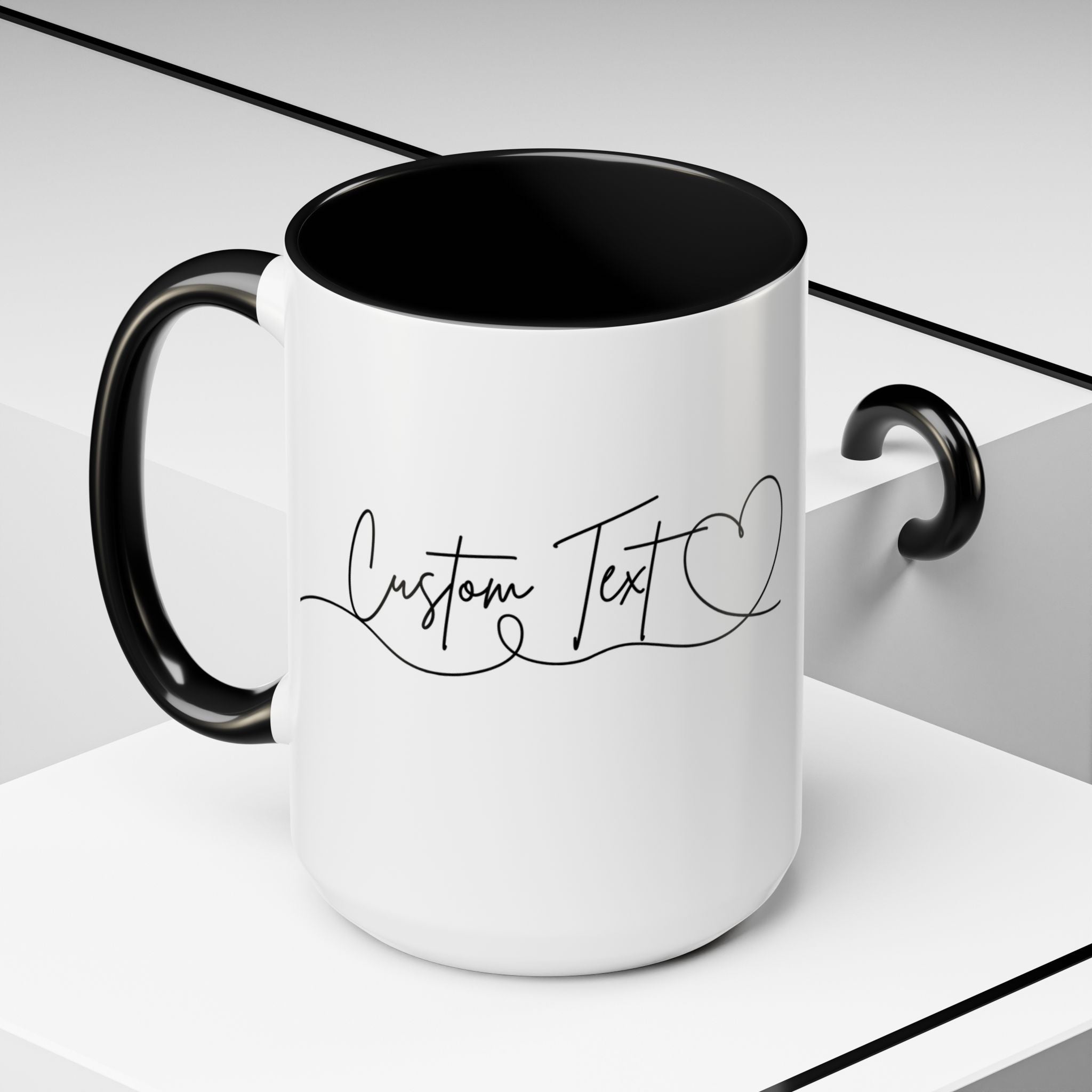 Personalized Name Mug, Custom Name Coffee Mug, Heart Name Mug, 11oz 15oz Ceramic Cup, Birthday Gift for Her Him