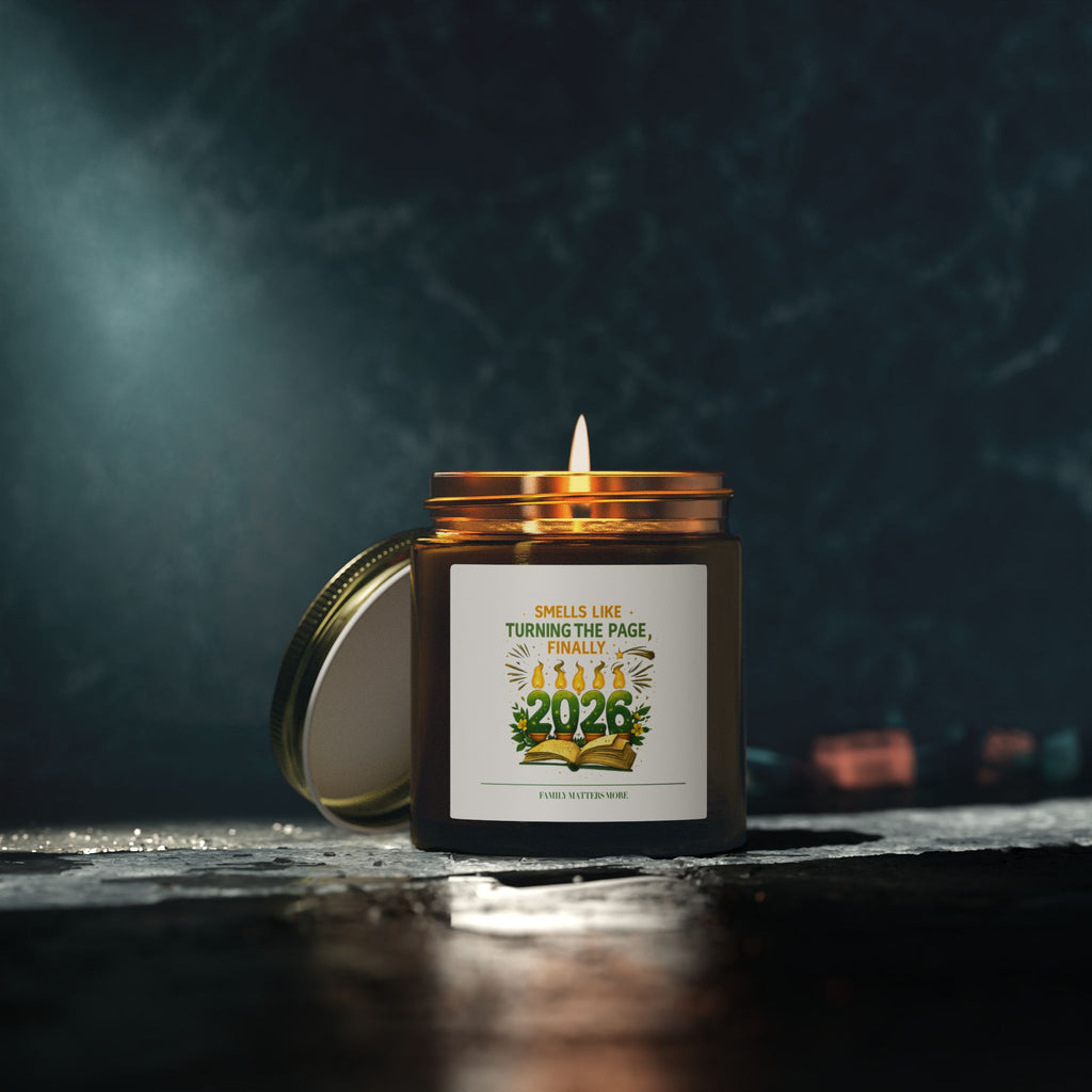 Smells Like Turning The Page Finally Candle, Funny 2026 New Year Soy Candle 4oz 9oz, Book Lover Gift, Scented Jar