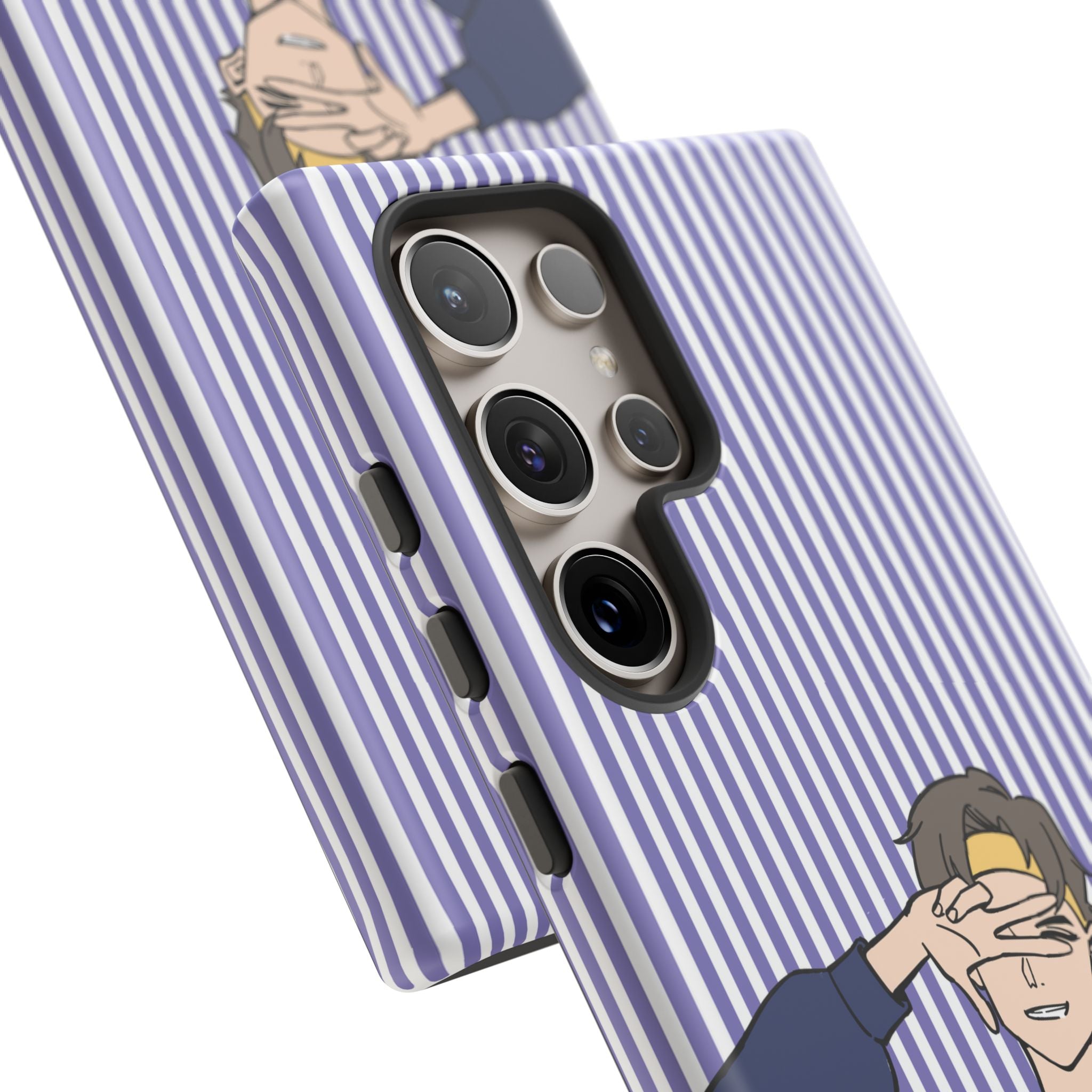 Casual Anime Guy Phone Case | Valentines Day Striped Lines phone case, Purple Stripe Iphone case - Iphone, Samsung and Pixel Mobile cases