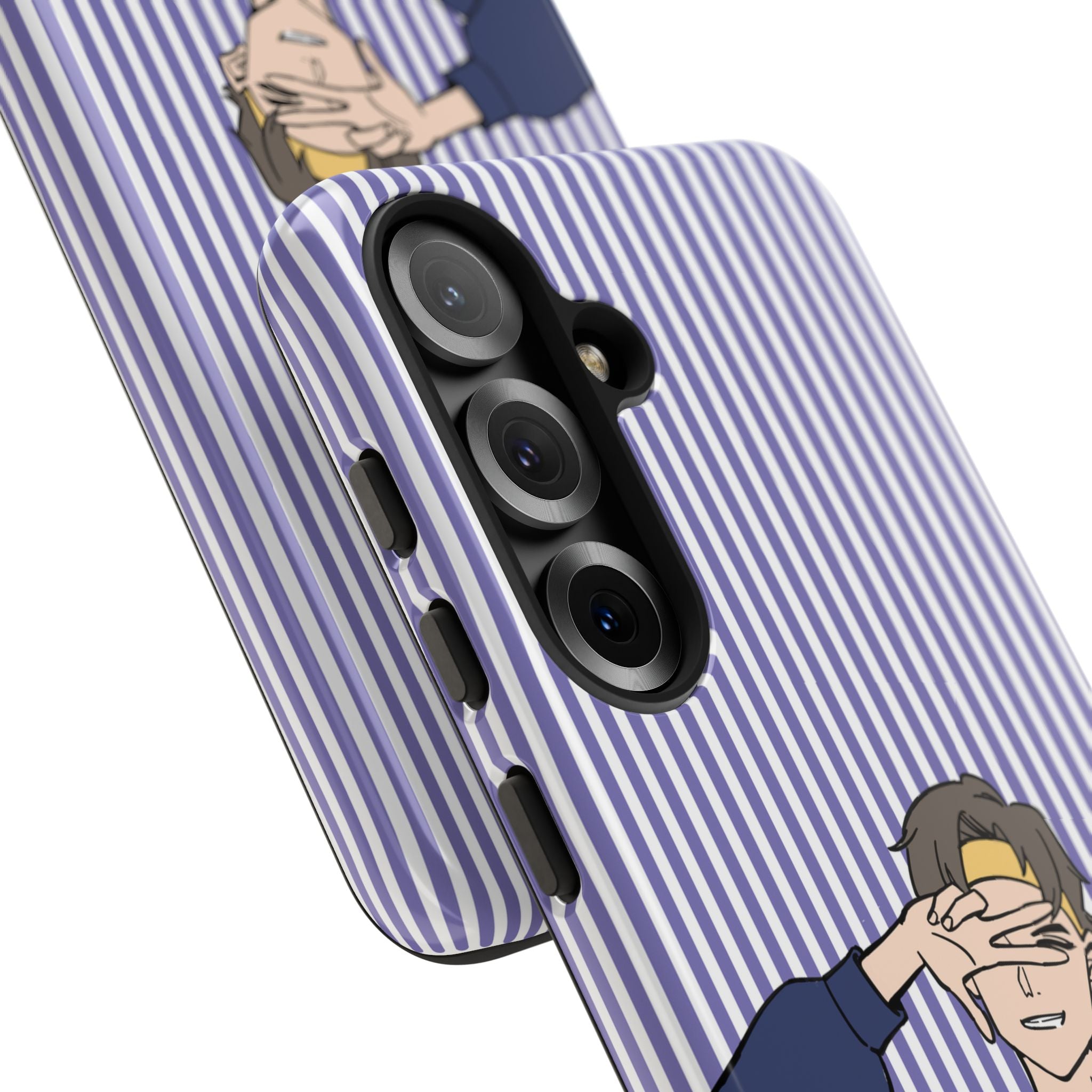 Casual Anime Guy Phone Case | Valentines Day Striped Lines phone case, Purple Stripe Iphone case - Iphone, Samsung and Pixel Mobile cases