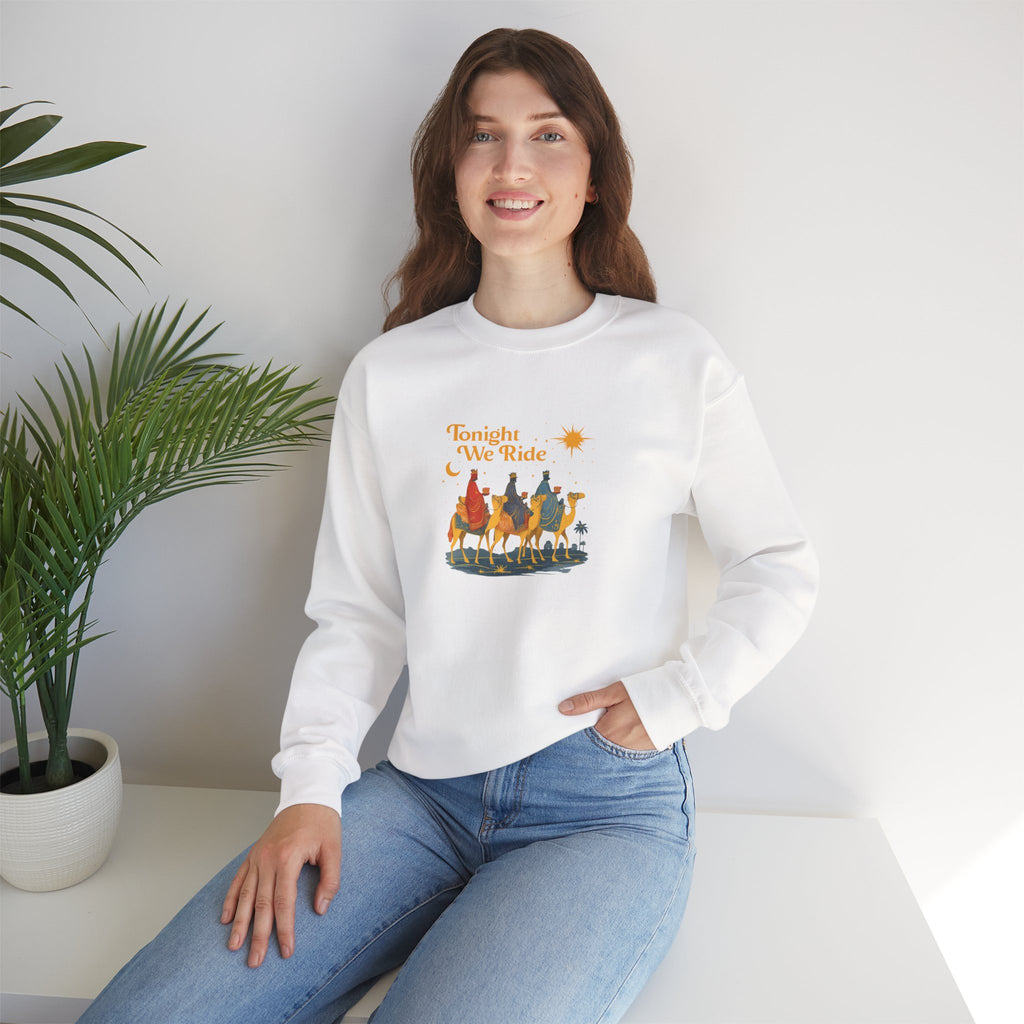Tonight We Ride Sweatshirt Hoodie, Three Kings Day Wise Men Camel Shirt, Epiphany Nativity Christmas Design, Retro Christian Gift, Unisex Adult Youth