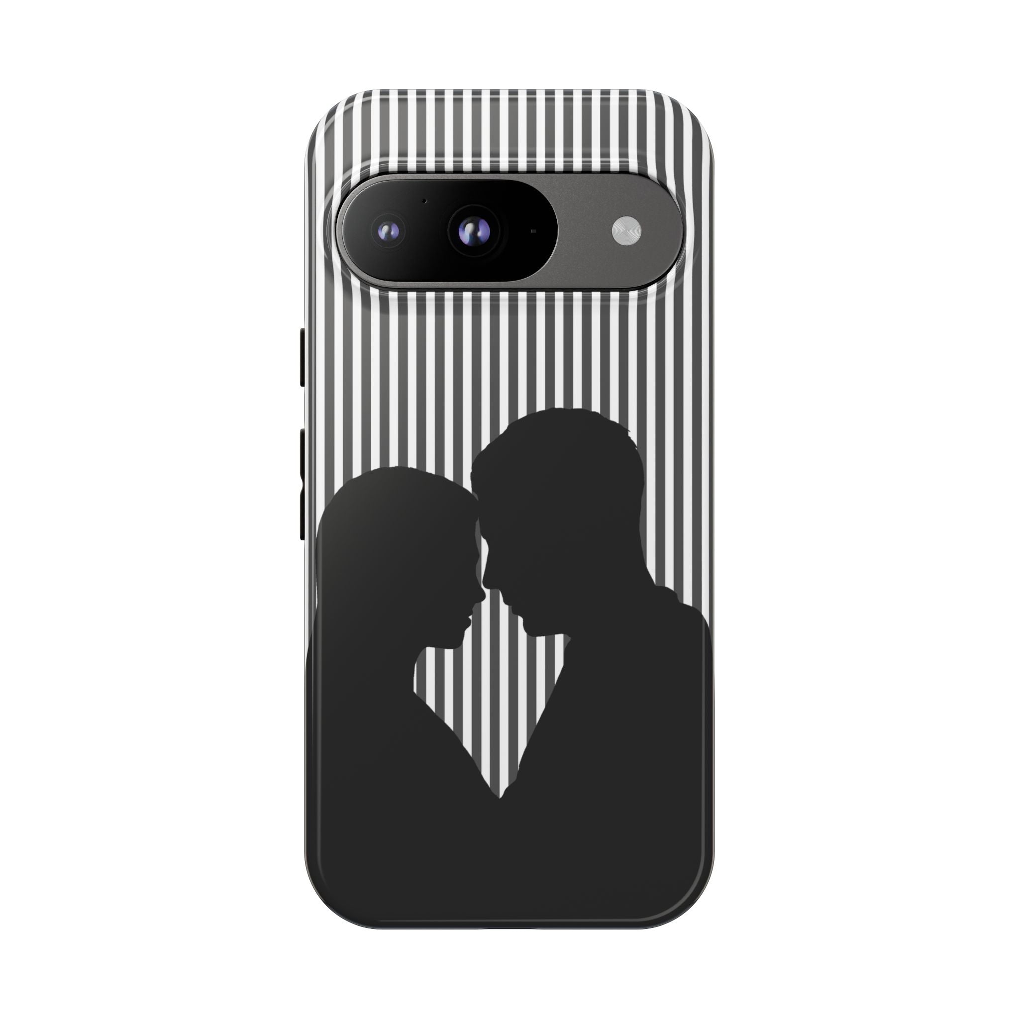 Silhouette Couple Phone Case | Galentines Day Striped Black and white phone case, Stripe Iphone case - Iphone, Samsung and Pixel Mobile case