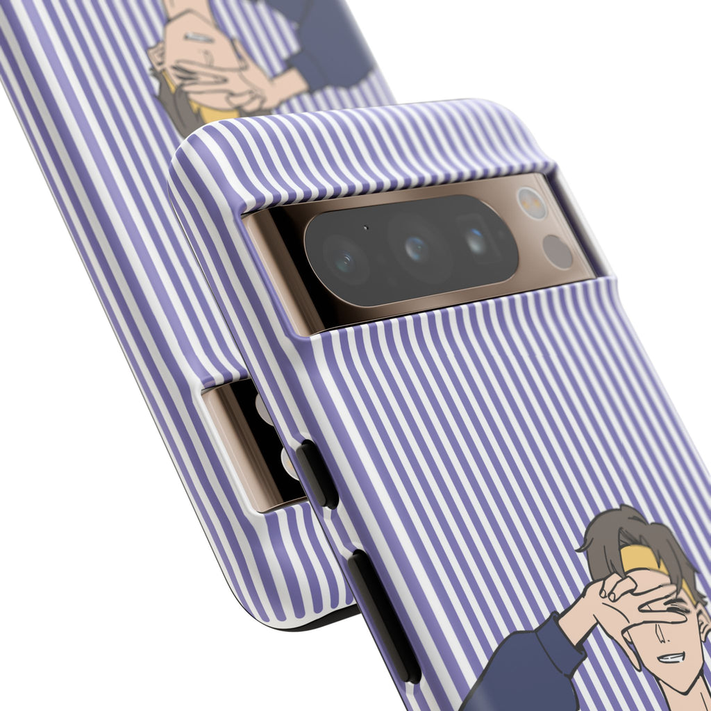 Casual Anime Guy Phone Case | Valentines Day Striped Lines phone case, Purple Stripe Iphone case - Iphone, Samsung and Pixel Mobile cases