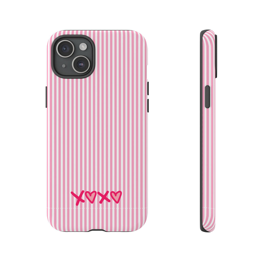 Galentines Day Pink Striped Lines phone case, Pink Stripe Iphone case | Tough Cases - Iphone, Samsung and Pixel Mobile cases