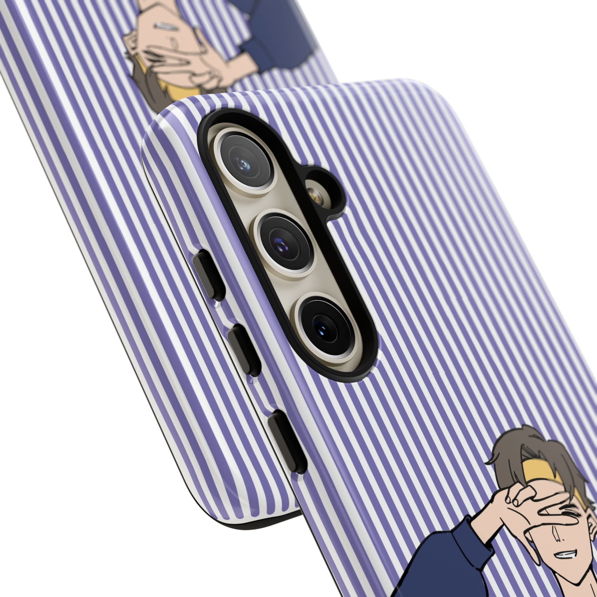 Casual Anime Guy Phone Case | Valentines Day Striped Lines phone case, Purple Stripe Iphone case - Iphone, Samsung and Pixel Mobile cases