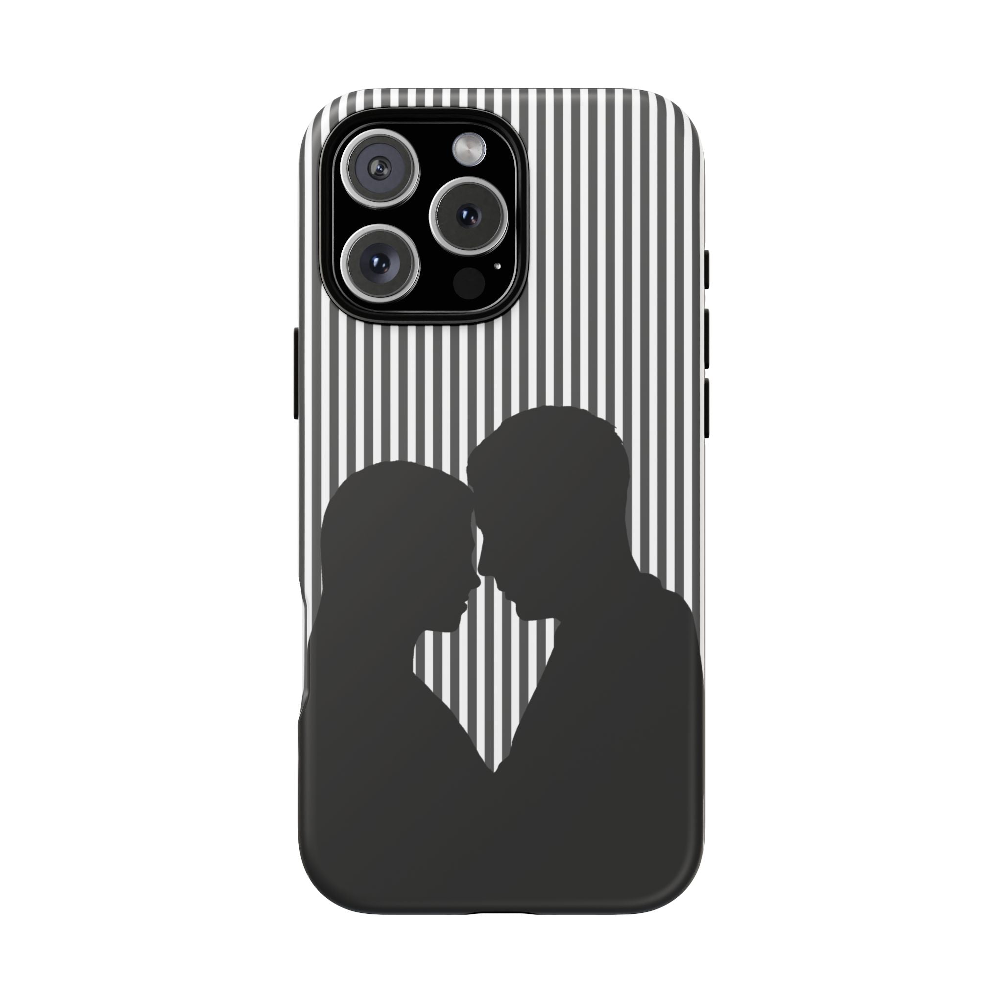 Silhouette Couple Phone Case | Galentines Day Striped Black and white phone case, Stripe Iphone case - Iphone, Samsung and Pixel Mobile case
