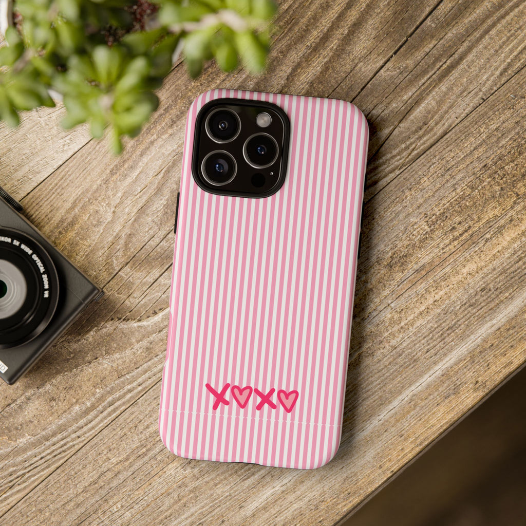 Galentines Day Pink Striped Lines phone case, Pink Stripe Iphone case | Tough Cases - Iphone, Samsung and Pixel Mobile cases