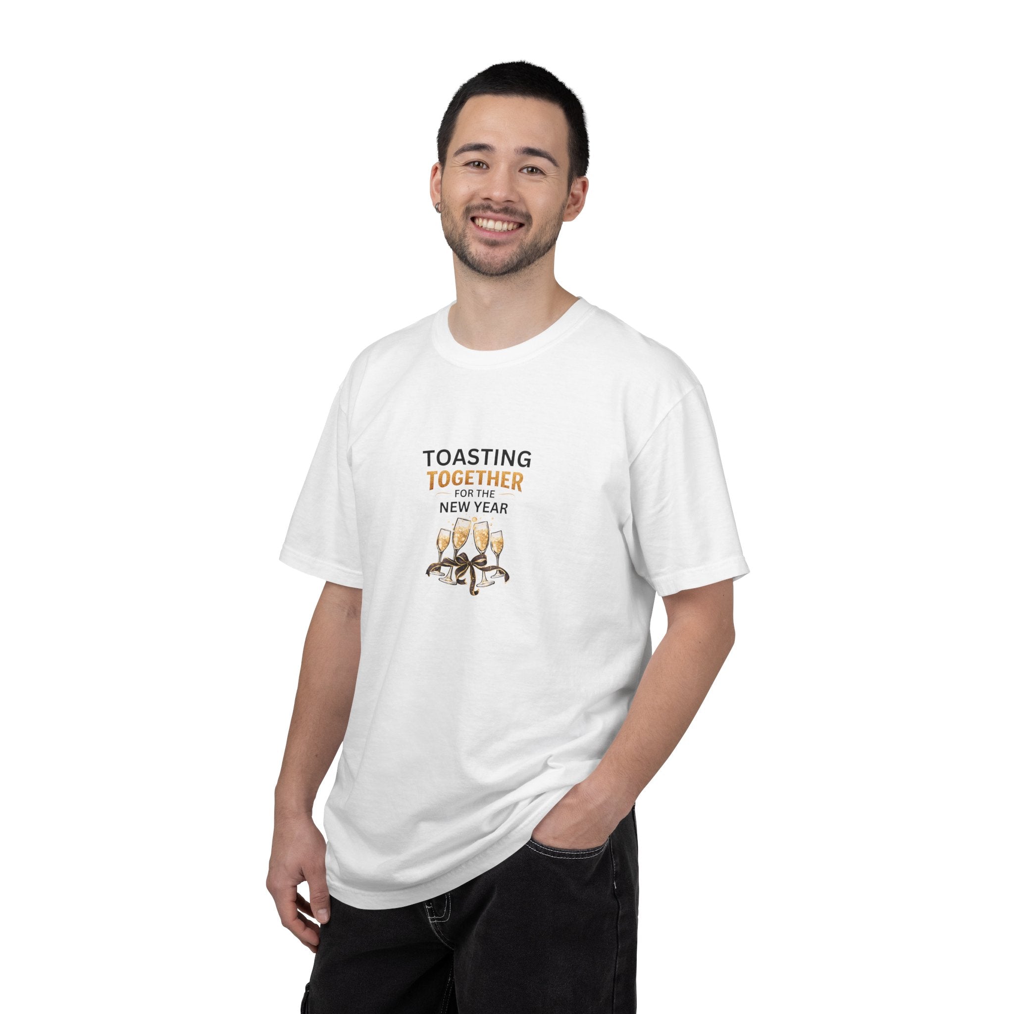 Toasting Together New Year Family Shirts, Matching New Years Eve Pajama Tops, Champagne Toast Outfit, Unisex Adult Youth Tee