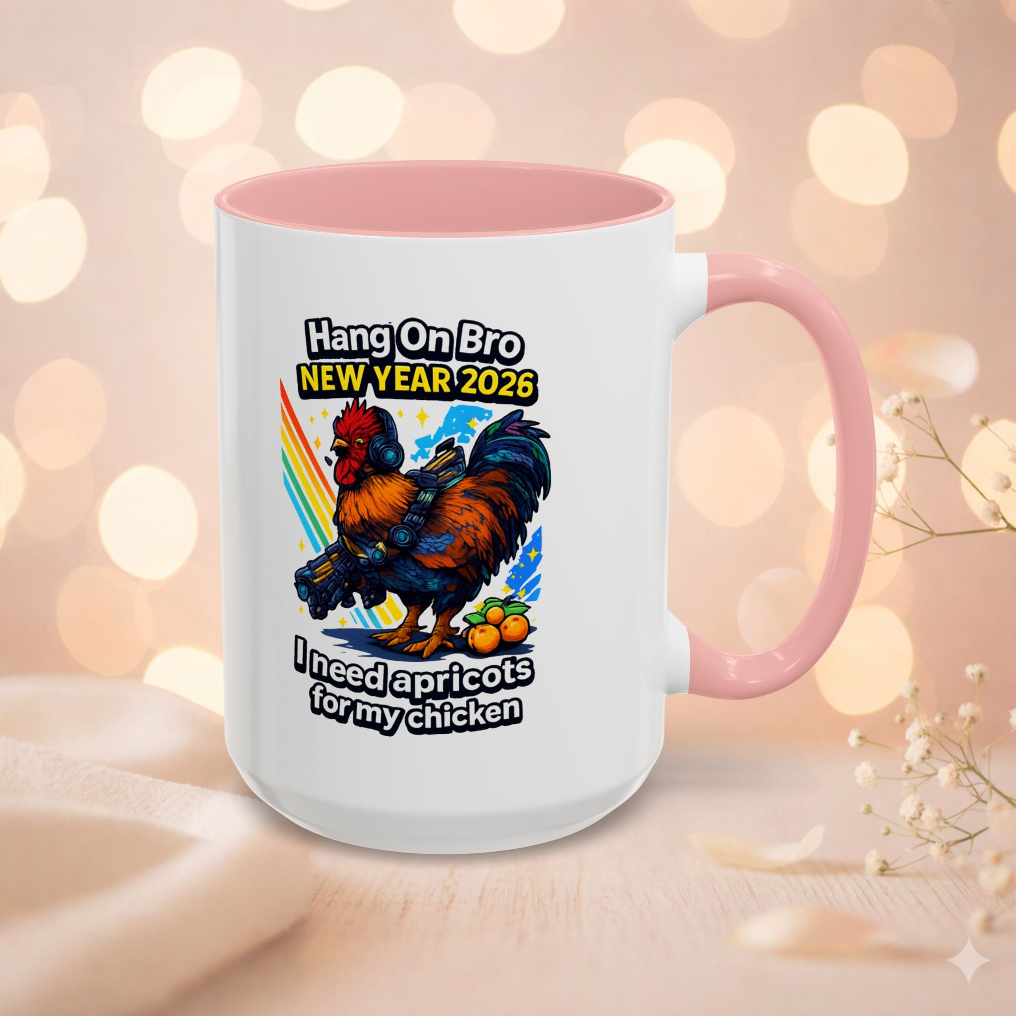 Hang On Bro 2026 Apricots Mug, Funny Rooster Gamer Coffee Mug 15oz Accent Cup, Arc Raiders Inspired Gift for Brother