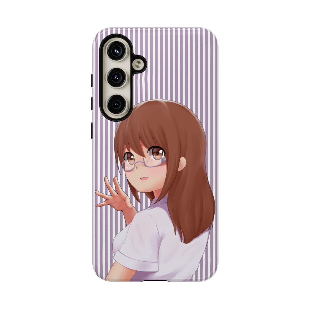 Galentines Day Striped lines mobile case, Glasses Anime Girl Stripe Iphone case | Tough Cases - Iphone, Samsung and Pixel Mobile cases