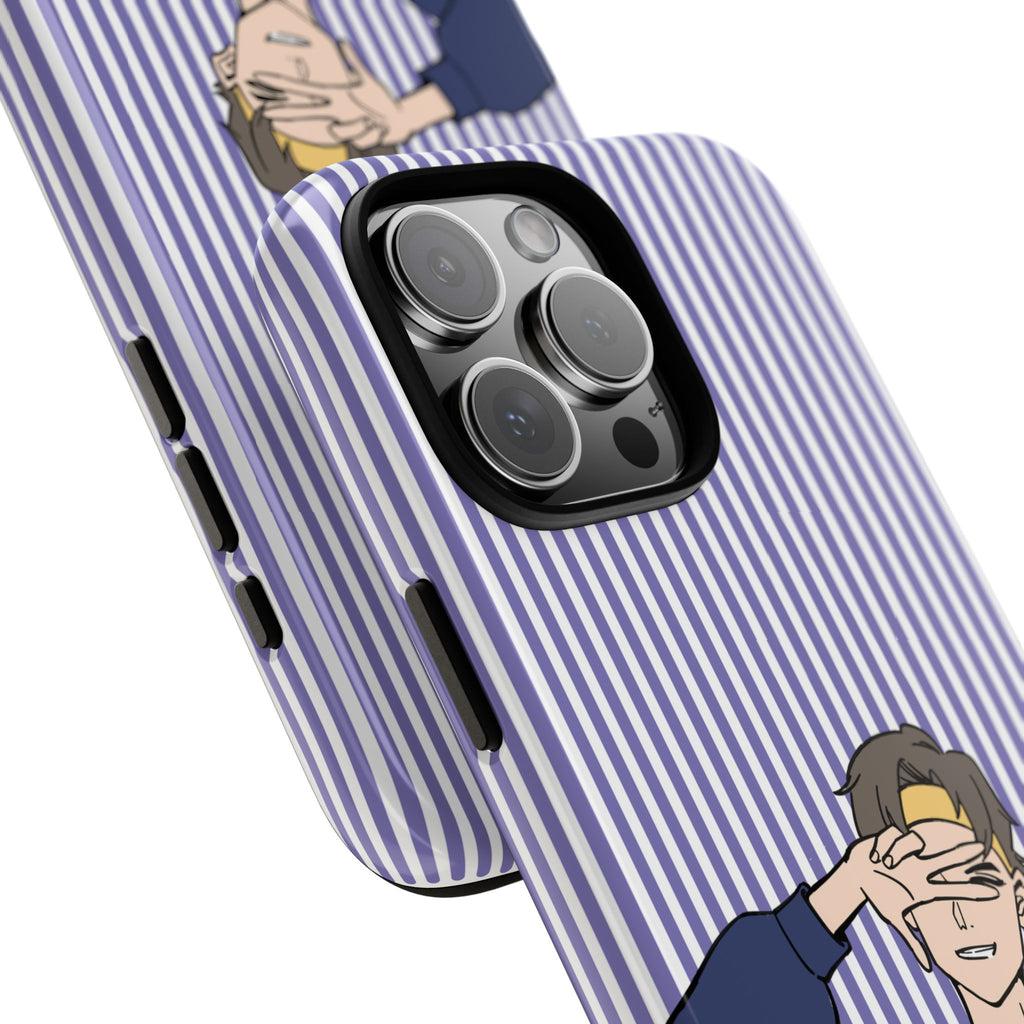 Casual Anime Guy Phone Case | Valentines Day Striped Lines phone case, Purple Stripe Iphone case - Iphone, Samsung and Pixel Mobile cases