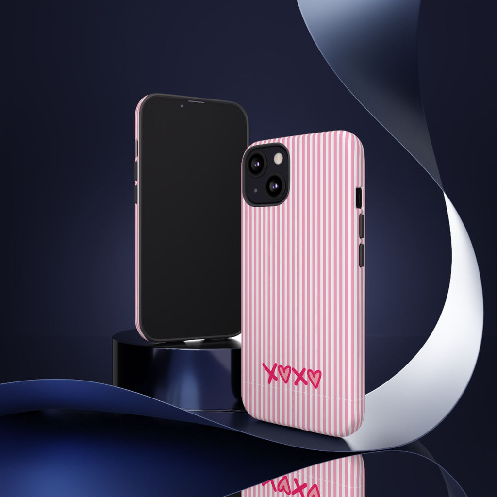 Galentines Day Pink Striped Lines phone case, Pink Stripe Iphone case | Tough Cases - Iphone, Samsung and Pixel Mobile cases