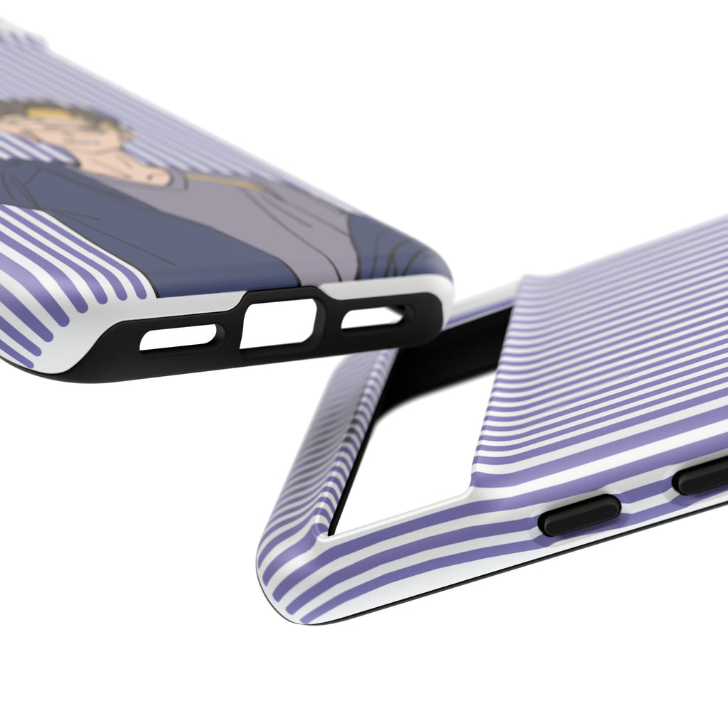 Casual Anime Guy Phone Case | Valentines Day Striped Lines phone case, Purple Stripe Iphone case - Iphone, Samsung and Pixel Mobile cases
