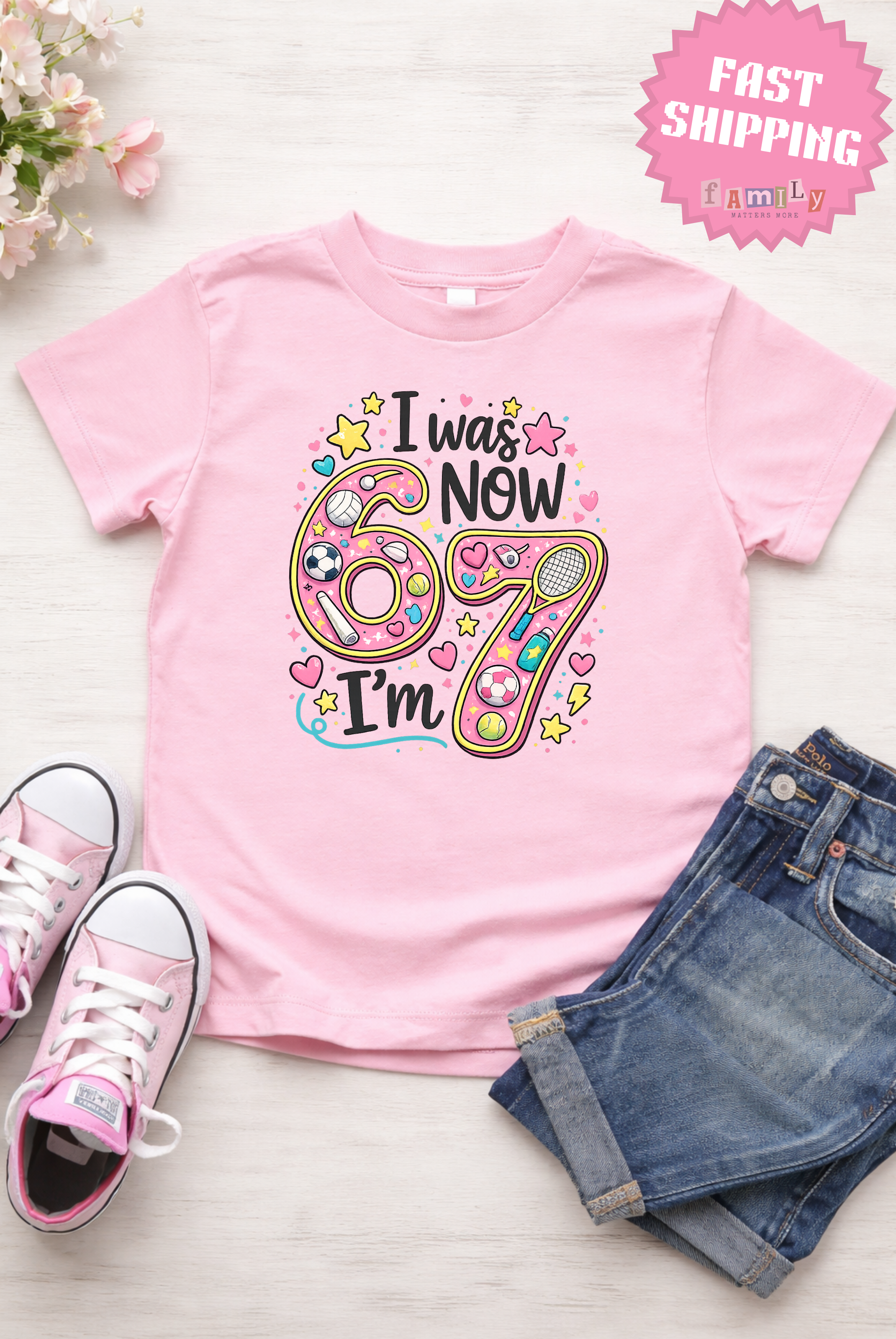 I Was 6 Now I’m 7 Birthday Shirt, Sports 7th Birthday Tee, Youth Kids Sports Party Gift, Custom Age, football shirt, kids shirt, 3 options