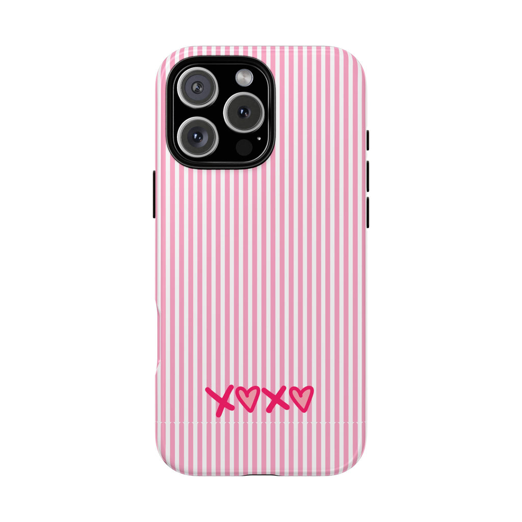 Galentines Day Pink Striped Lines phone case, Pink Stripe Iphone case | Tough Cases - Iphone, Samsung and Pixel Mobile cases