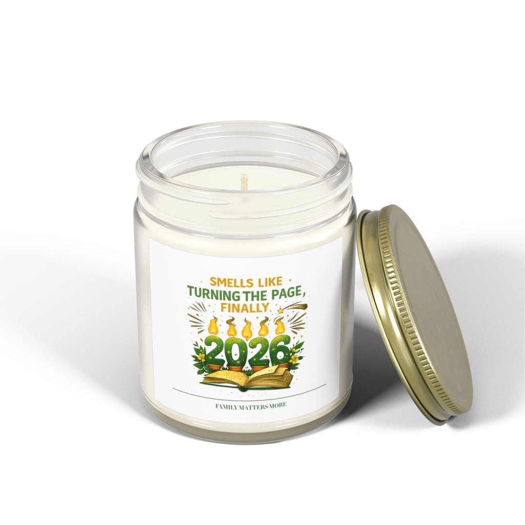 Smells Like Turning The Page Finally Candle, Funny 2026 New Year Soy Candle 4oz 9oz, Book Lover Gift, Scented Jar
