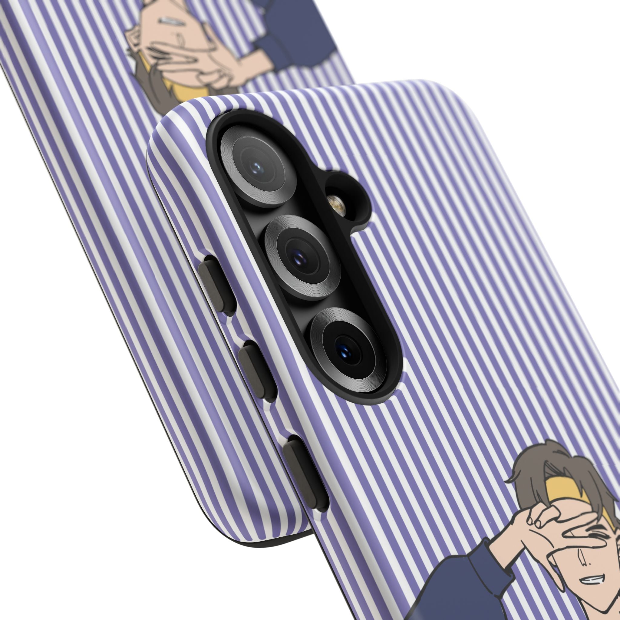 Casual Anime Guy Phone Case | Valentines Day Striped Lines phone case, Purple Stripe Iphone case - Iphone, Samsung and Pixel Mobile cases