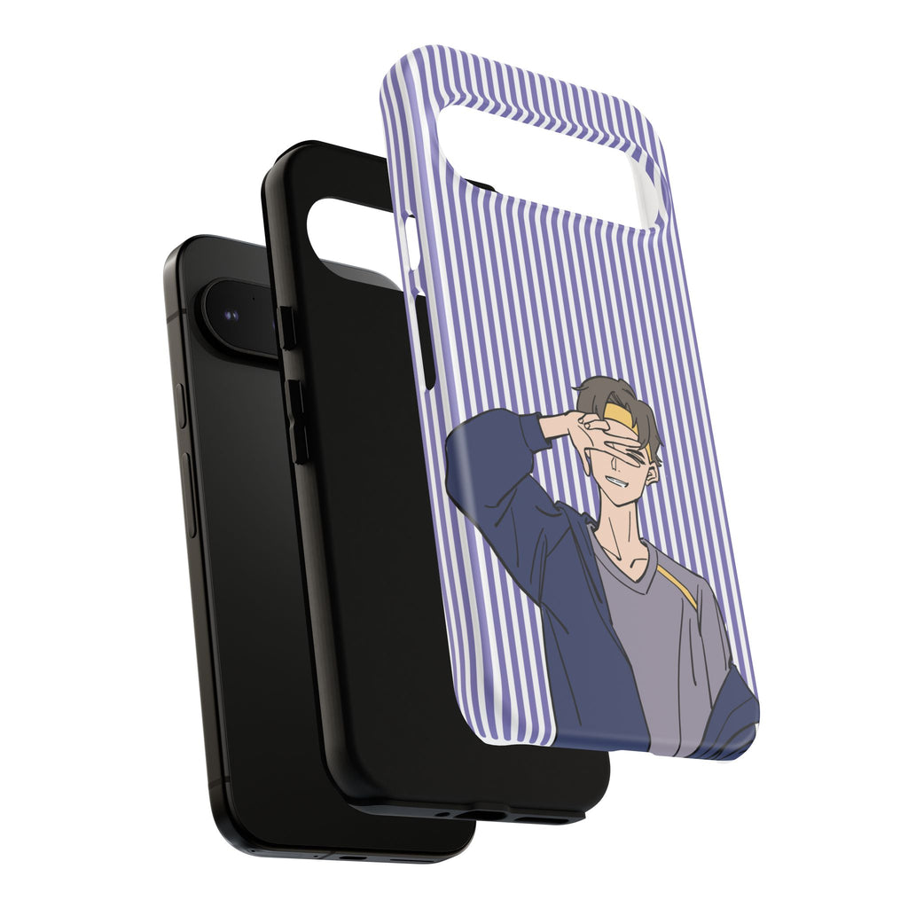 Casual Anime Guy Phone Case | Valentines Day Striped Lines phone case, Purple Stripe Iphone case - Iphone, Samsung and Pixel Mobile cases