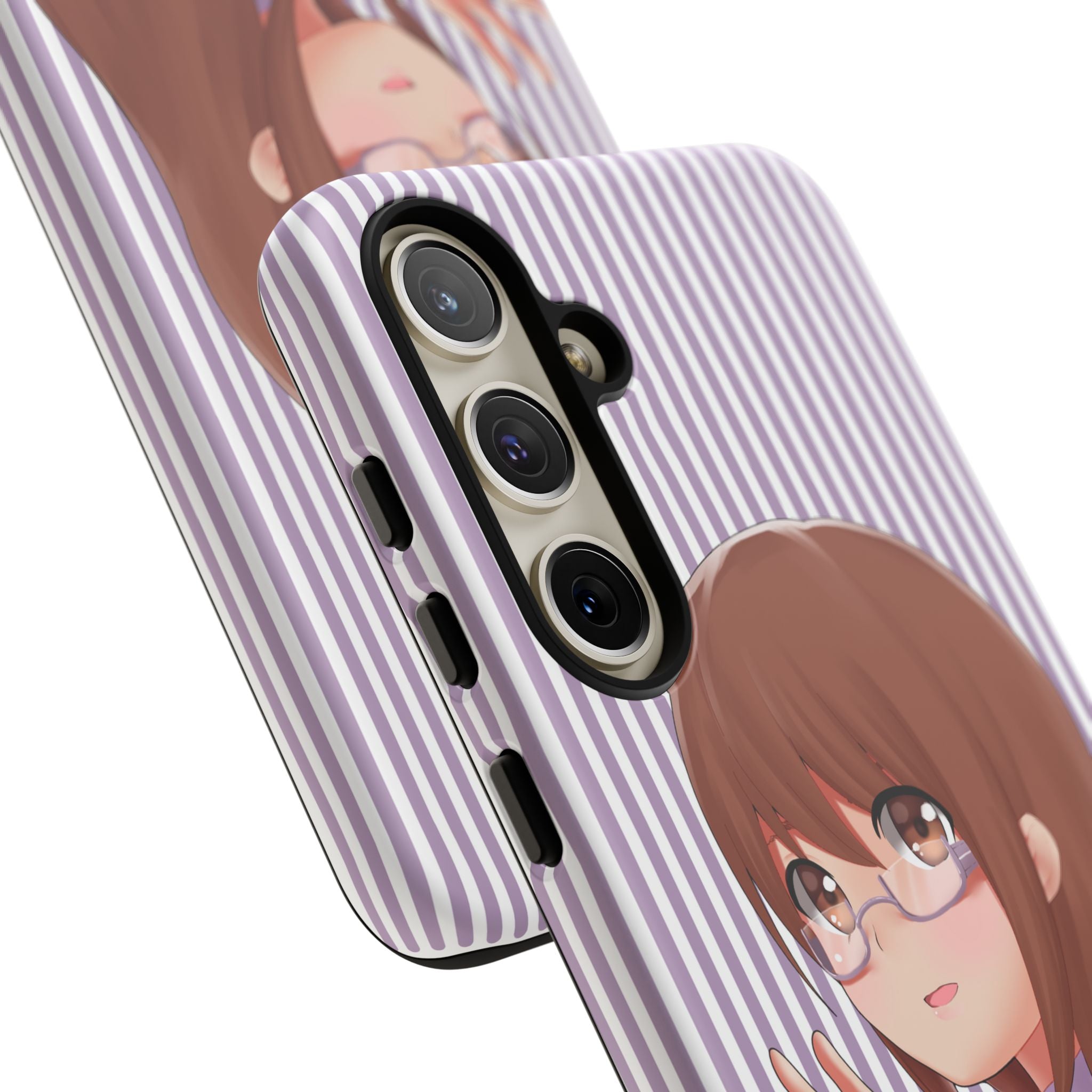 Galentines Day Striped lines mobile case, Glasses Anime Girl Stripe Iphone case | Tough Cases - Iphone, Samsung and Pixel Mobile cases