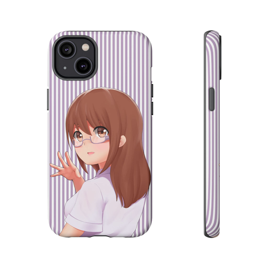 Galentines Day Striped lines mobile case, Glasses Anime Girl Stripe Iphone case | Tough Cases - Iphone, Samsung and Pixel Mobile cases