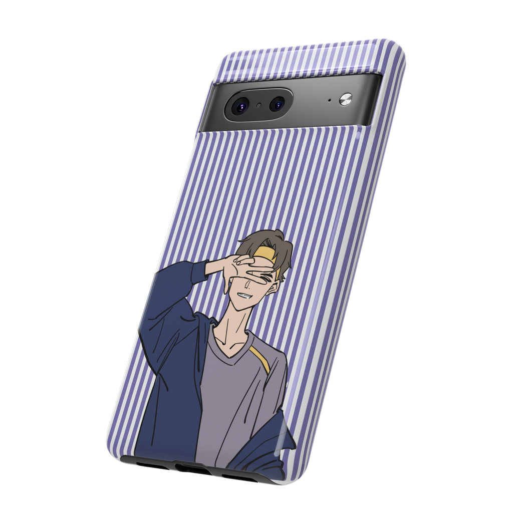 Casual Anime Guy Phone Case | Valentines Day Striped Lines phone case, Purple Stripe Iphone case - Iphone, Samsung and Pixel Mobile cases