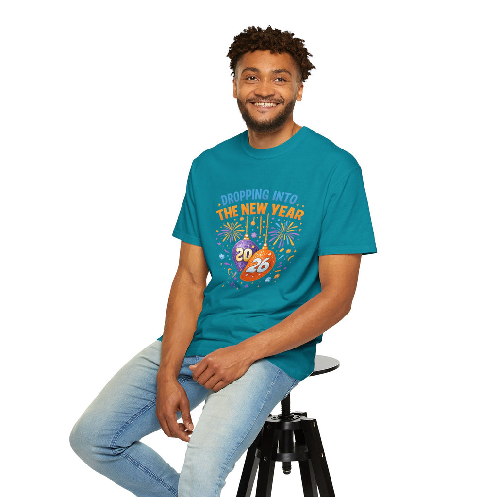 Dropping Into The New Year Shirt, Comfort Colors Unisex Tee, Matching Family New Years Shirts, Youth Toddler Baby Bodysuit