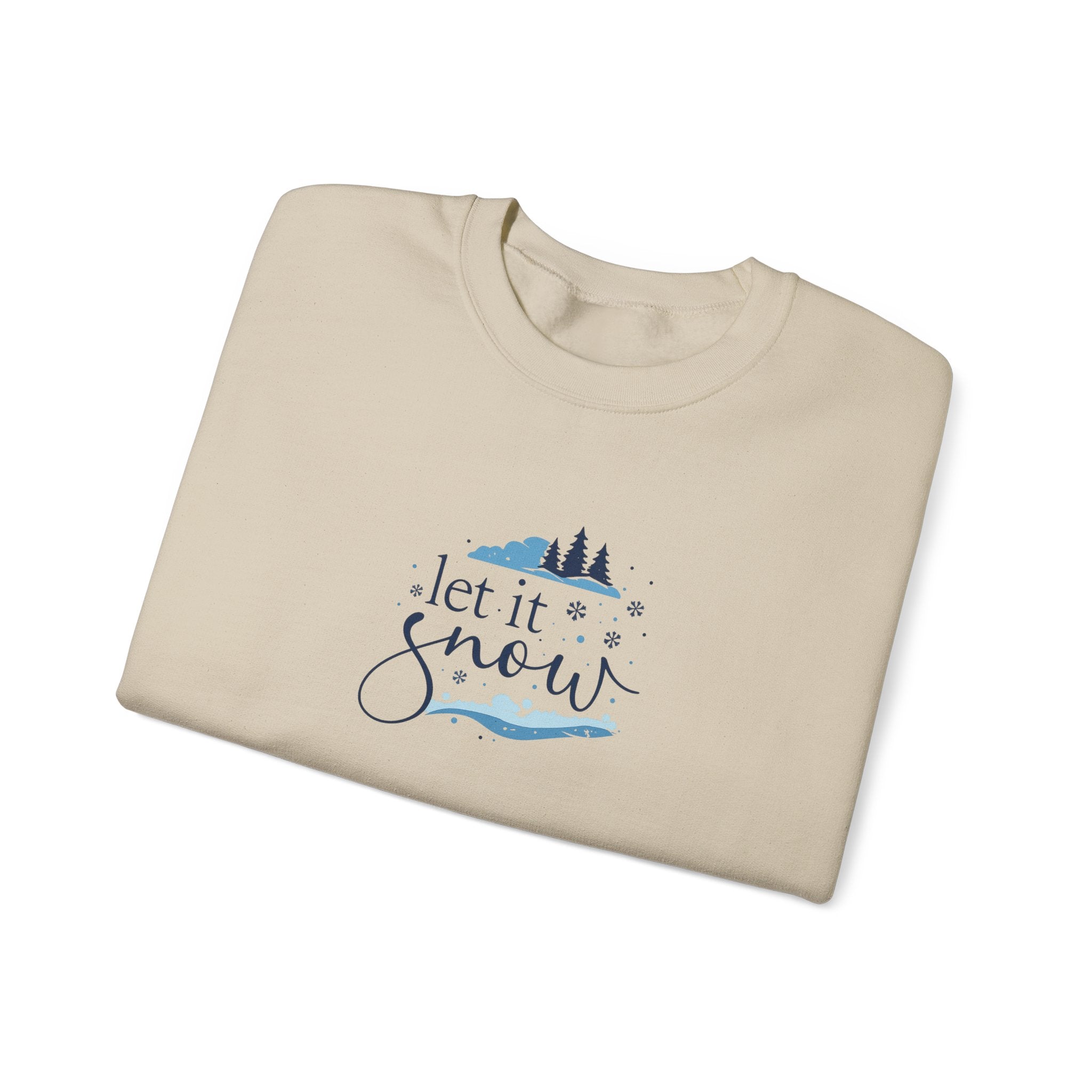 Let It Snow Sweatshirt Hoodie, Winter Lover Pullover, Snowflake Pine Trees Design, Cozy Unisex Adult & Youth Winter Gift, Christmas Season Top