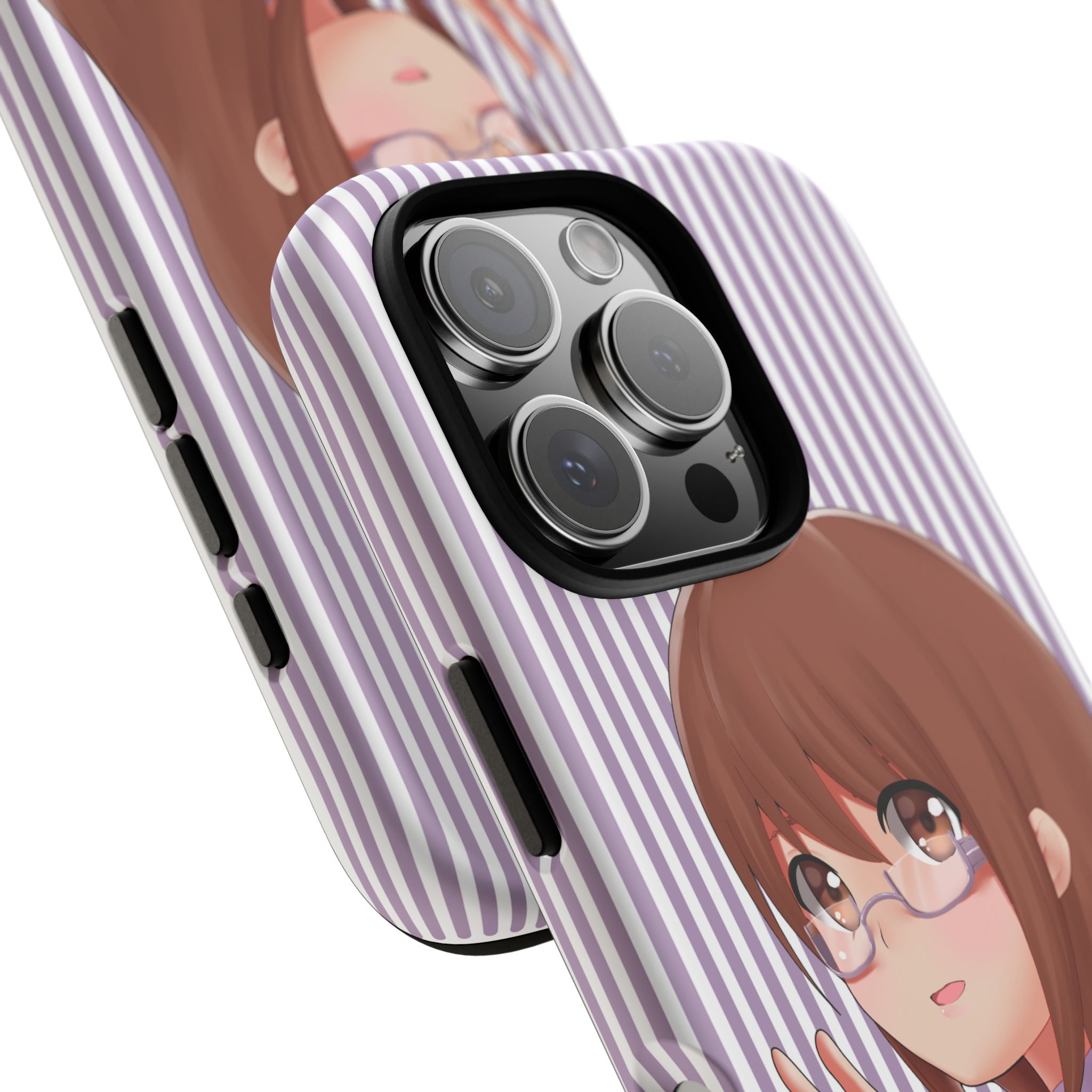 Galentines Day Striped lines mobile case, Glasses Anime Girl Stripe Iphone case | Tough Cases - Iphone, Samsung and Pixel Mobile cases