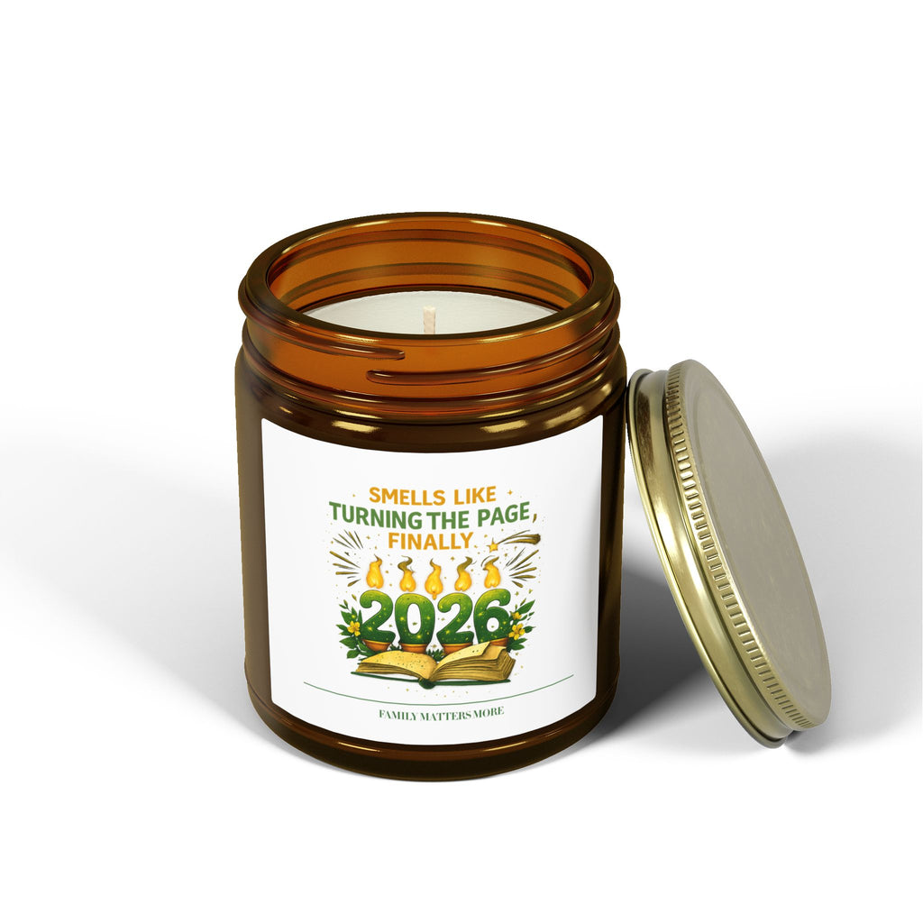 Smells Like Turning The Page Finally Candle, Funny 2026 New Year Soy Candle 4oz 9oz, Book Lover Gift, Scented Jar