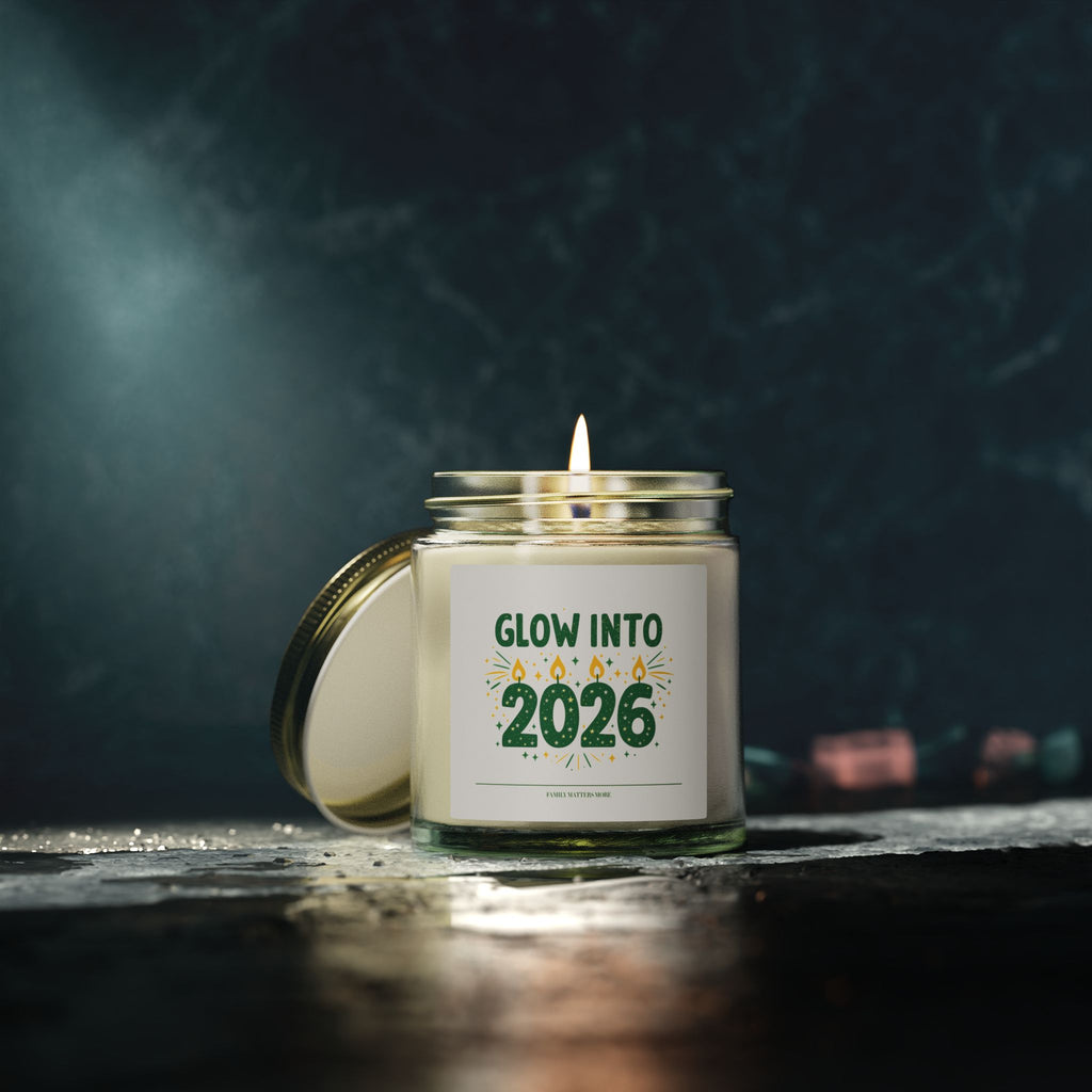 Glow Into 2026 Candle, Happy New Year Scented Soy Candle 4oz 9oz, Hand Poured Jar Candle, NYE Gift