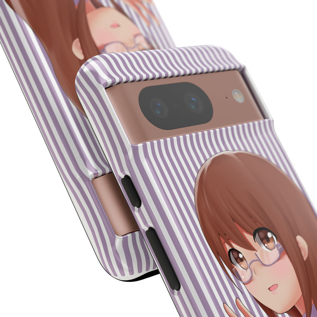 Galentines Day Striped lines mobile case, Glasses Anime Girl Stripe Iphone case | Tough Cases - Iphone, Samsung and Pixel Mobile cases
