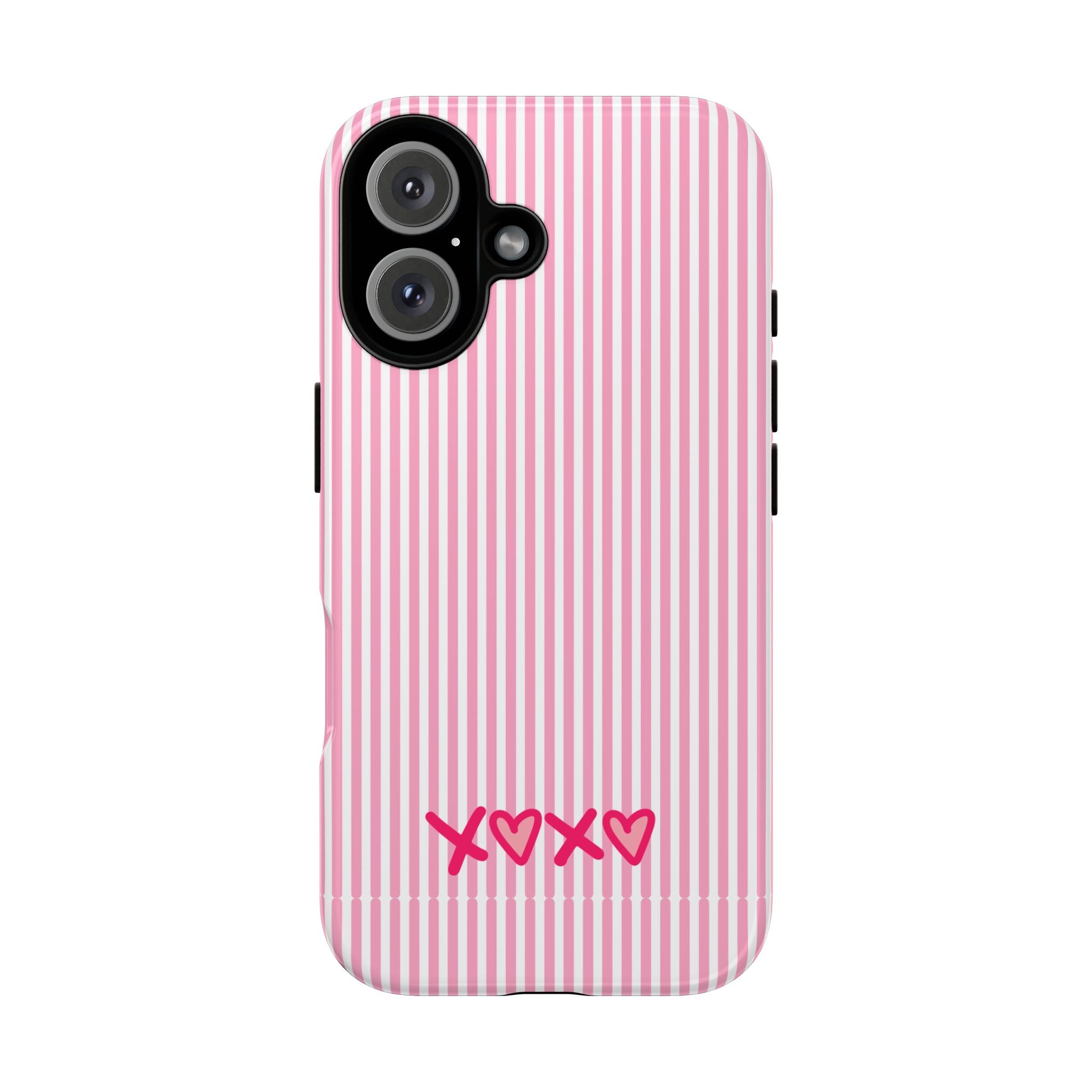 Galentines Day Pink Striped Lines phone case, Pink Stripe Iphone case | Tough Cases - Iphone, Samsung and Pixel Mobile cases