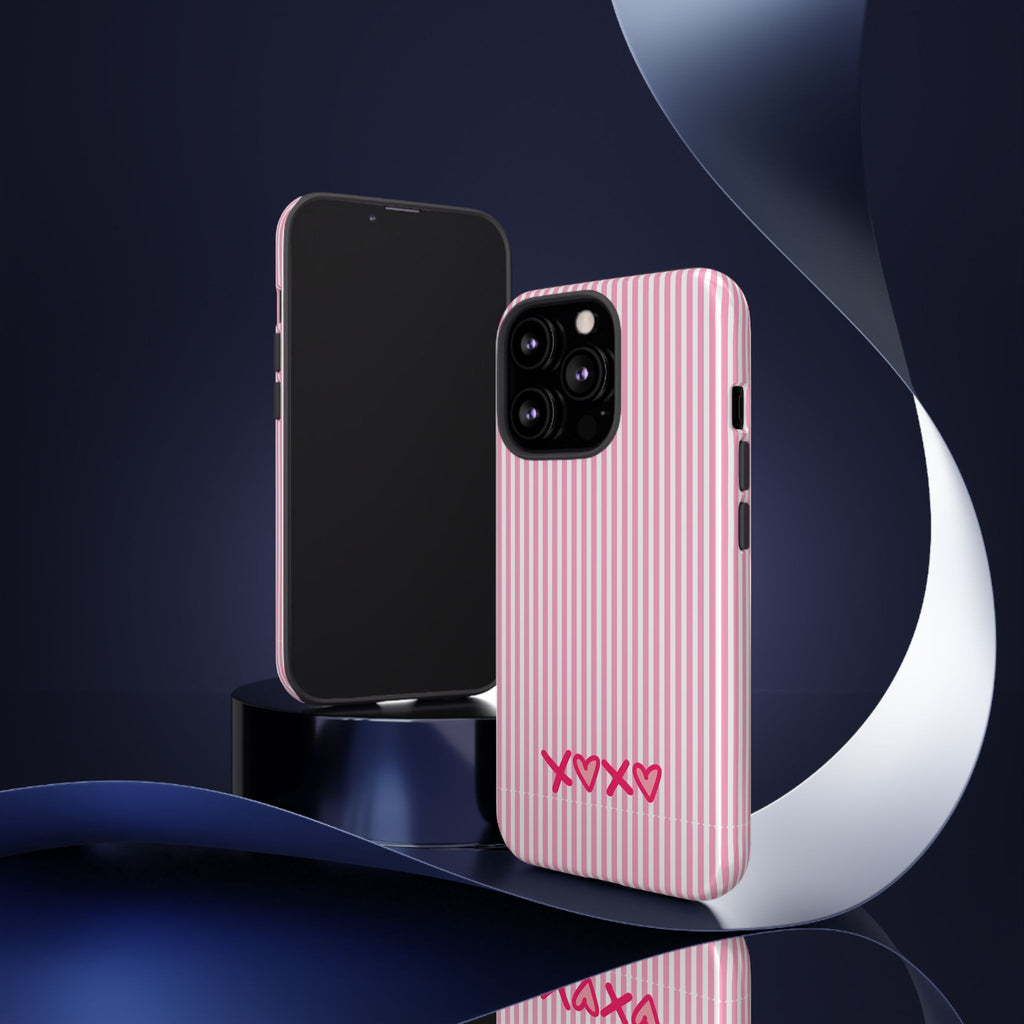 Galentines Day Pink Striped Lines phone case, Pink Stripe Iphone case | Tough Cases - Iphone, Samsung and Pixel Mobile cases