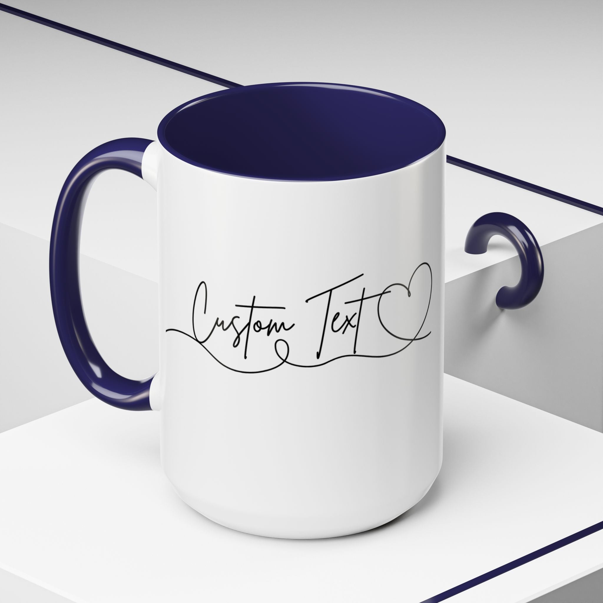Personalized Name Mug, Custom Name Coffee Mug, Heart Name Mug, 11oz 15oz Ceramic Cup, Birthday Gift for Her Him