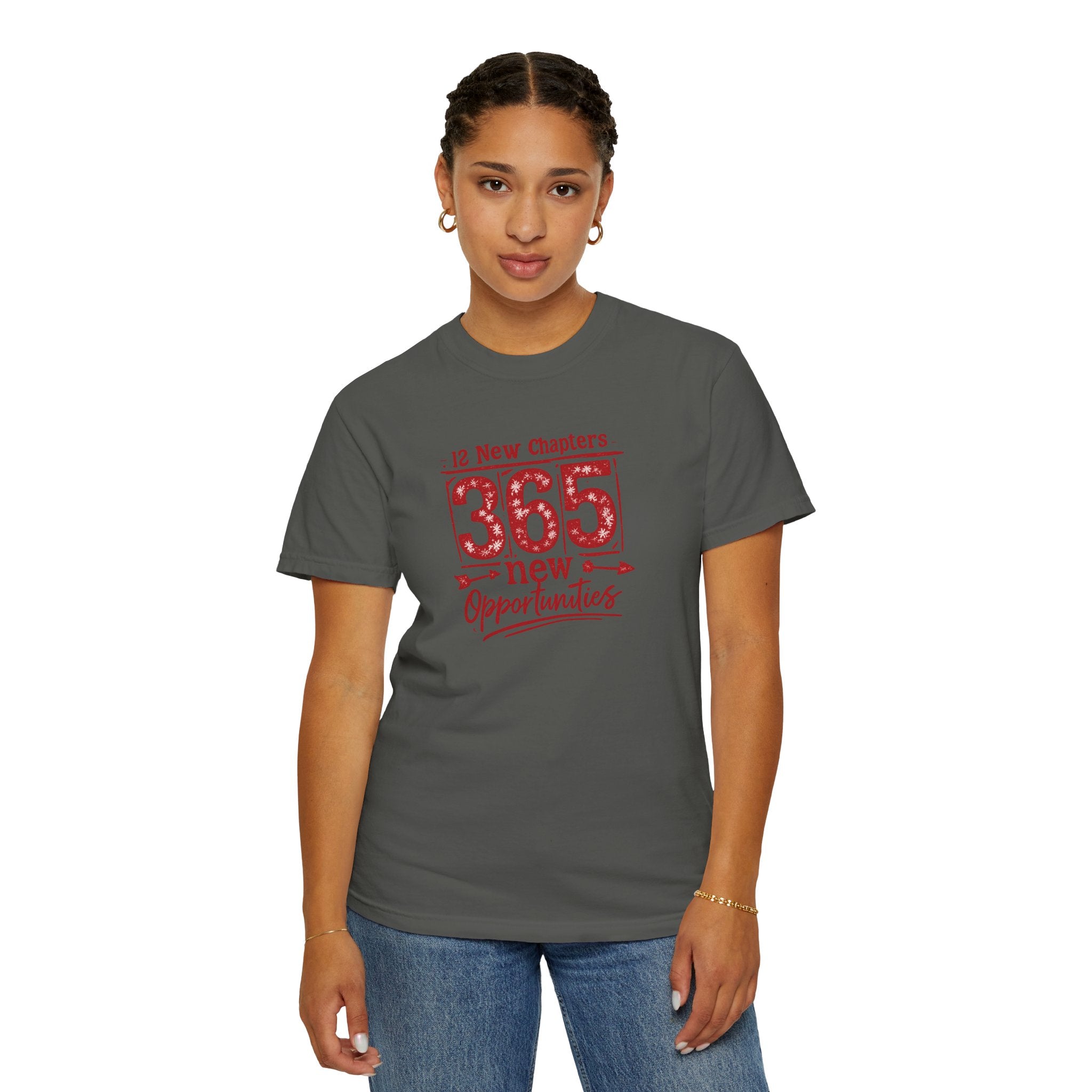 12 New Chapters 365 New Opportunities Shirt, Happy New Year Tee, Family Matching Comfort Colors 1717, Unisex Adult Youth New Year Gift