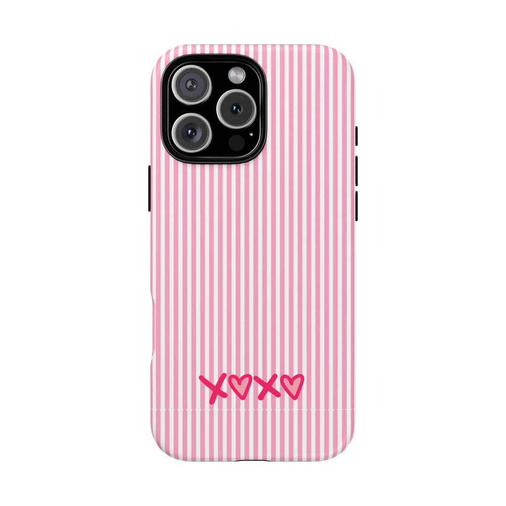 Galentines Day Pink Striped Lines phone case, Pink Stripe Iphone case | Tough Cases - Iphone, Samsung and Pixel Mobile cases