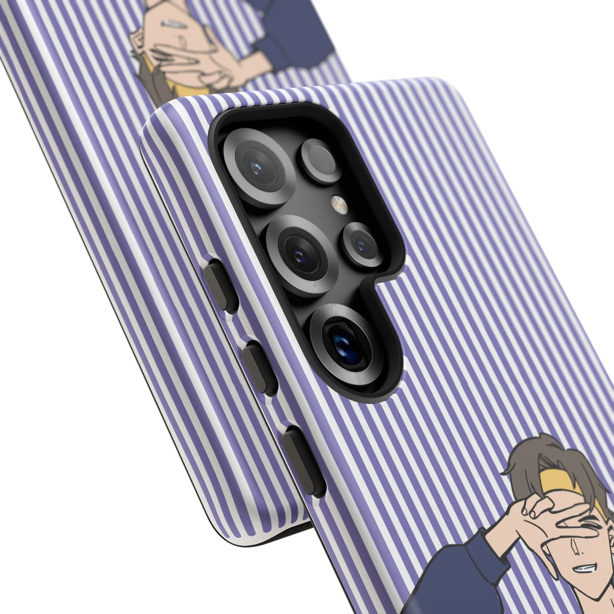 Casual Anime Guy Phone Case | Valentines Day Striped Lines phone case, Purple Stripe Iphone case - Iphone, Samsung and Pixel Mobile cases