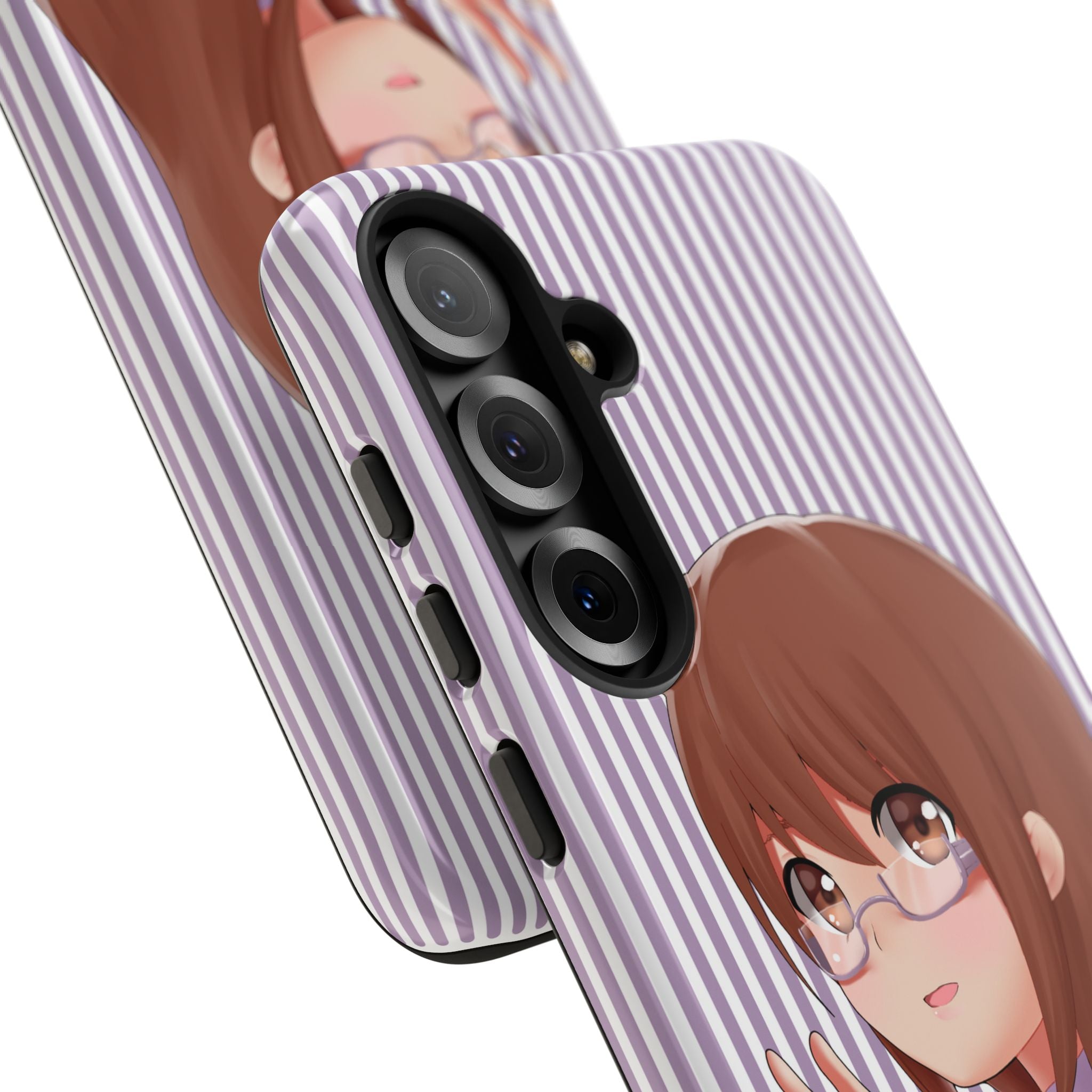 Galentines Day Striped lines mobile case, Glasses Anime Girl Stripe Iphone case | Tough Cases - Iphone, Samsung and Pixel Mobile cases