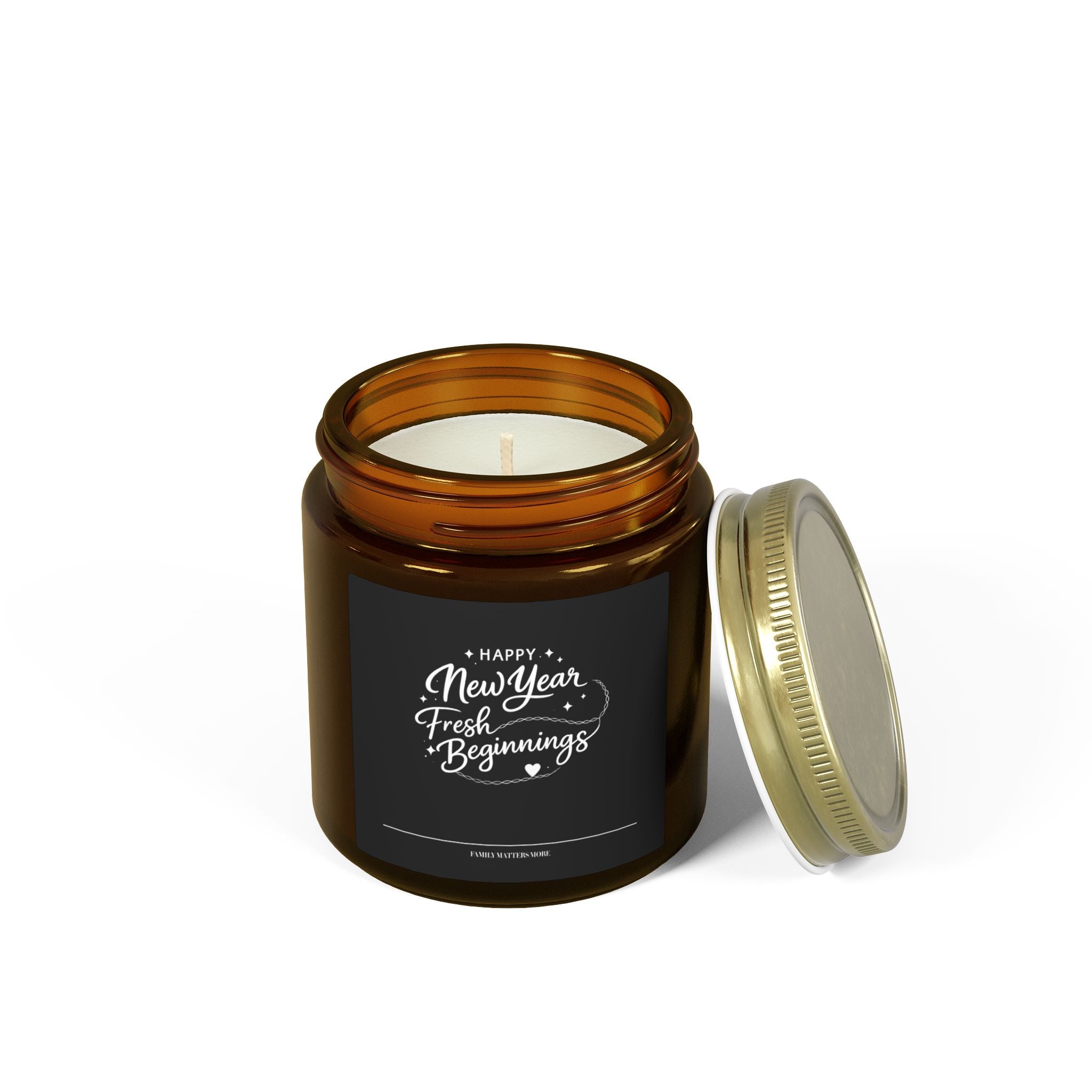 Happy New Year Fresh Beginnings Candle, Scented Soy Candle 4oz 9oz, New Years Eve Gift, Jar Candle
