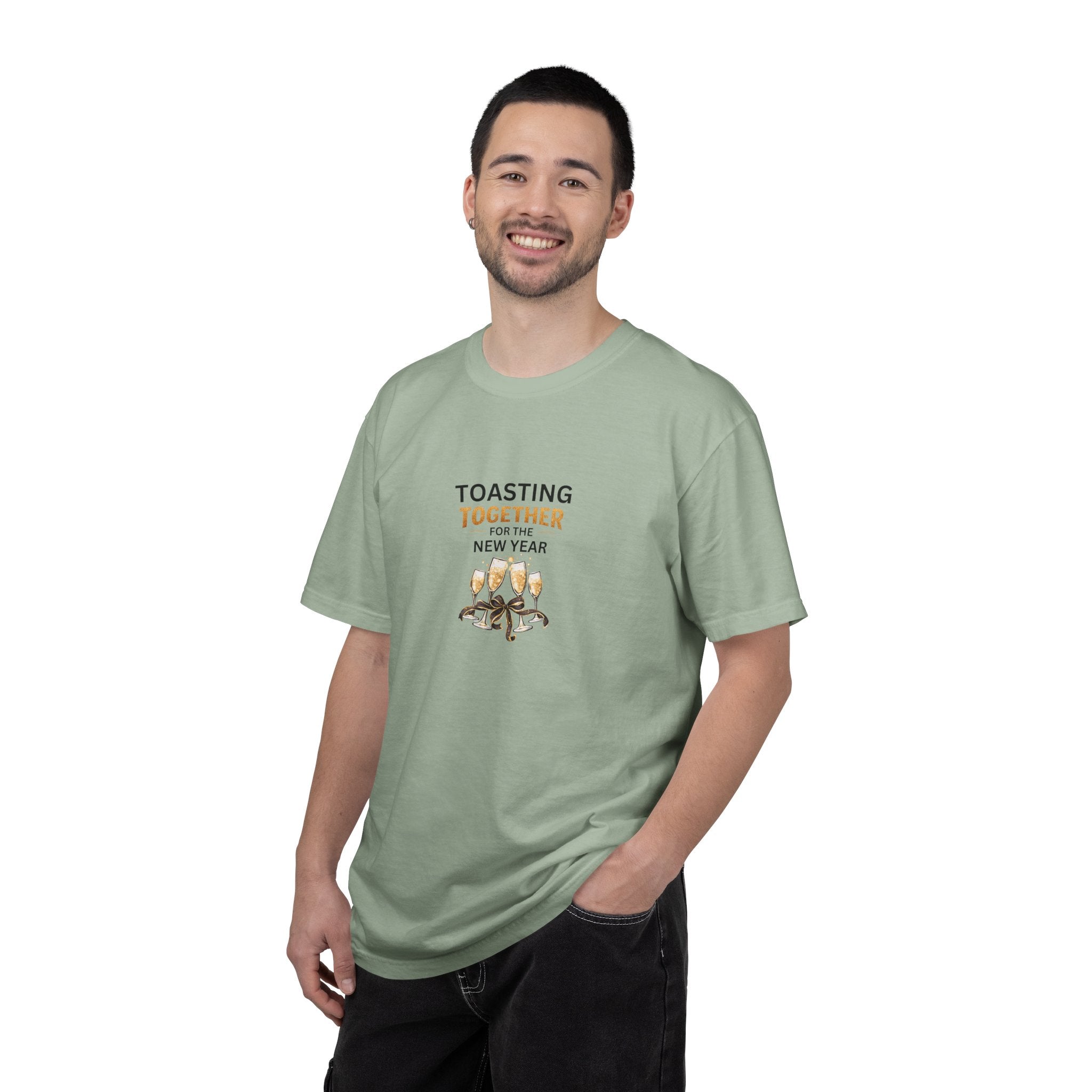 Toasting Together New Year Family Shirts, Matching New Years Eve Pajama Tops, Champagne Toast Outfit, Unisex Adult Youth Tee