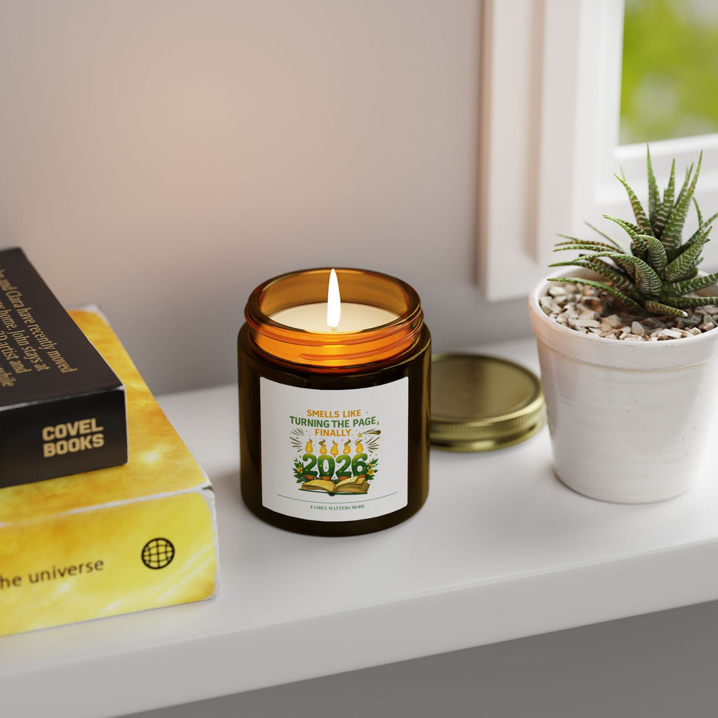 Smells Like Turning The Page Finally Candle, Funny 2026 New Year Soy Candle 4oz 9oz, Book Lover Gift, Scented Jar