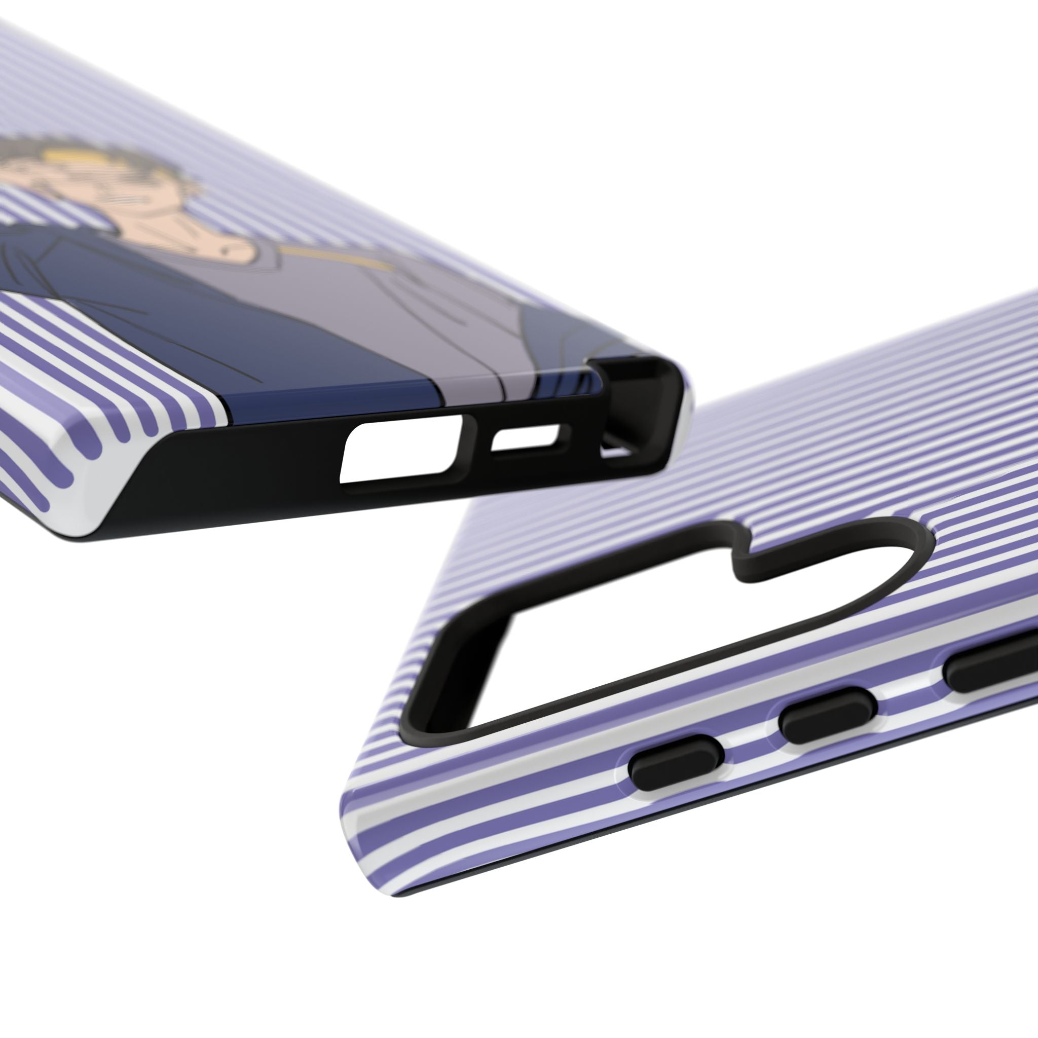 Casual Anime Guy Phone Case | Valentines Day Striped Lines phone case, Purple Stripe Iphone case - Iphone, Samsung and Pixel Mobile cases