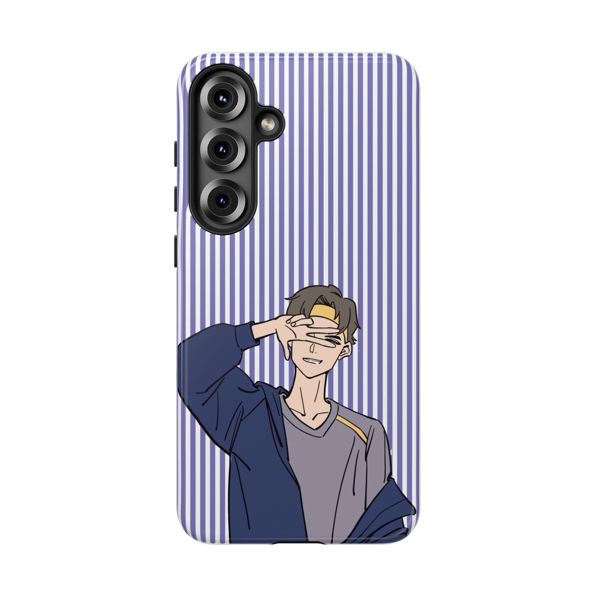 Casual Anime Guy Phone Case | Valentines Day Striped Lines phone case, Purple Stripe Iphone case - Iphone, Samsung and Pixel Mobile cases