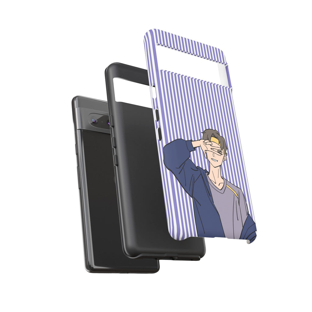 Casual Anime Guy Phone Case | Valentines Day Striped Lines phone case, Purple Stripe Iphone case - Iphone, Samsung and Pixel Mobile cases