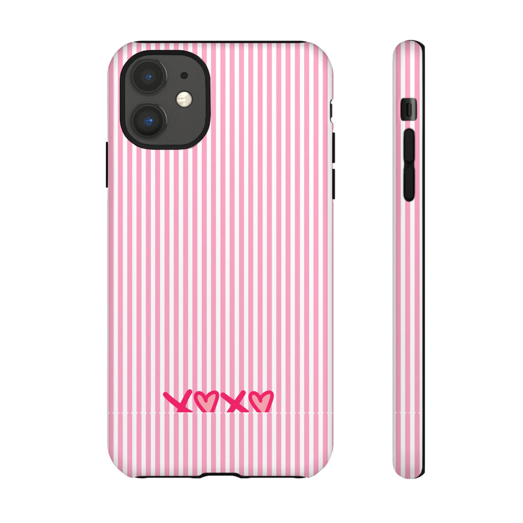 Galentines Day Pink Striped Lines phone case, Pink Stripe Iphone case | Tough Cases - Iphone, Samsung and Pixel Mobile cases
